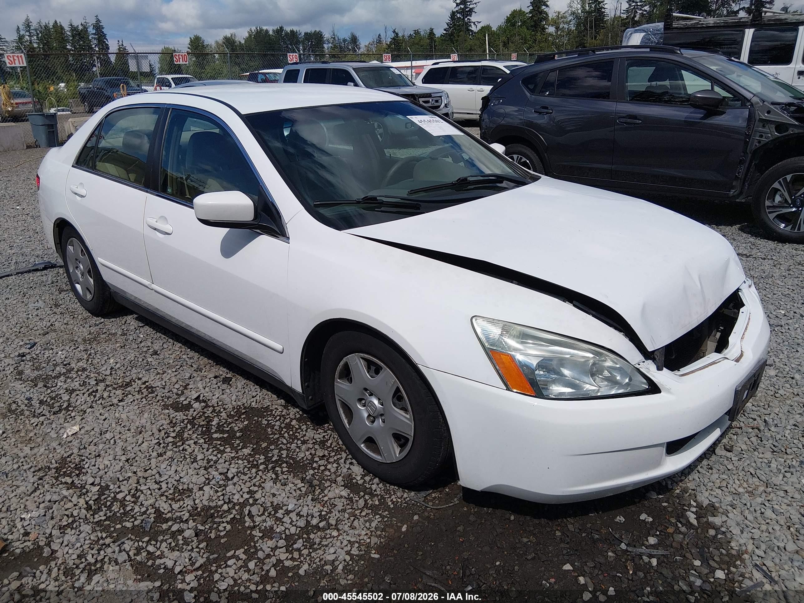 2005 Honda Accord 2.4 Lx White vin: 1HGCM56405A050280