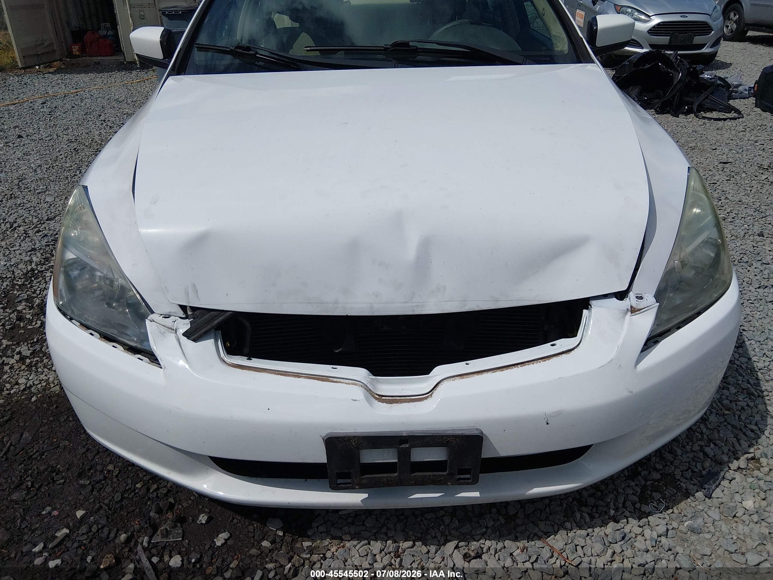 2005 Honda Accord 2.4 Lx White vin: 1HGCM56405A050280