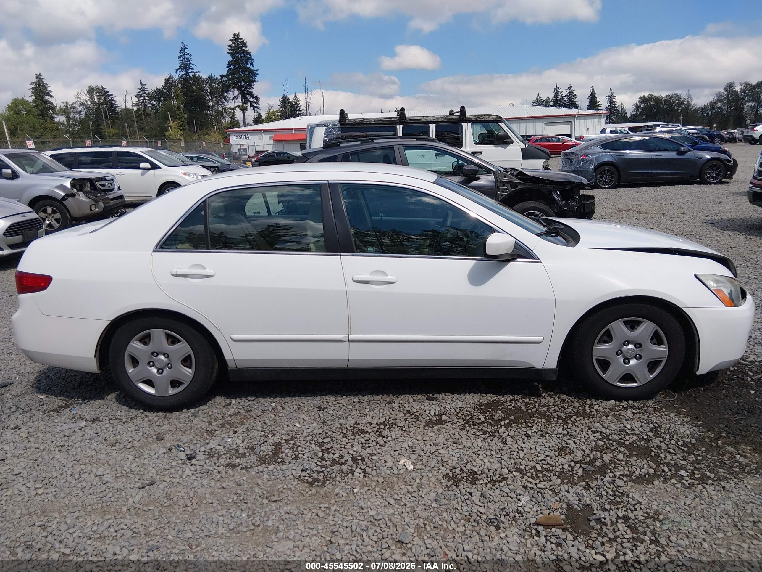 2005 Honda Accord 2.4 Lx White vin: 1HGCM56405A050280
