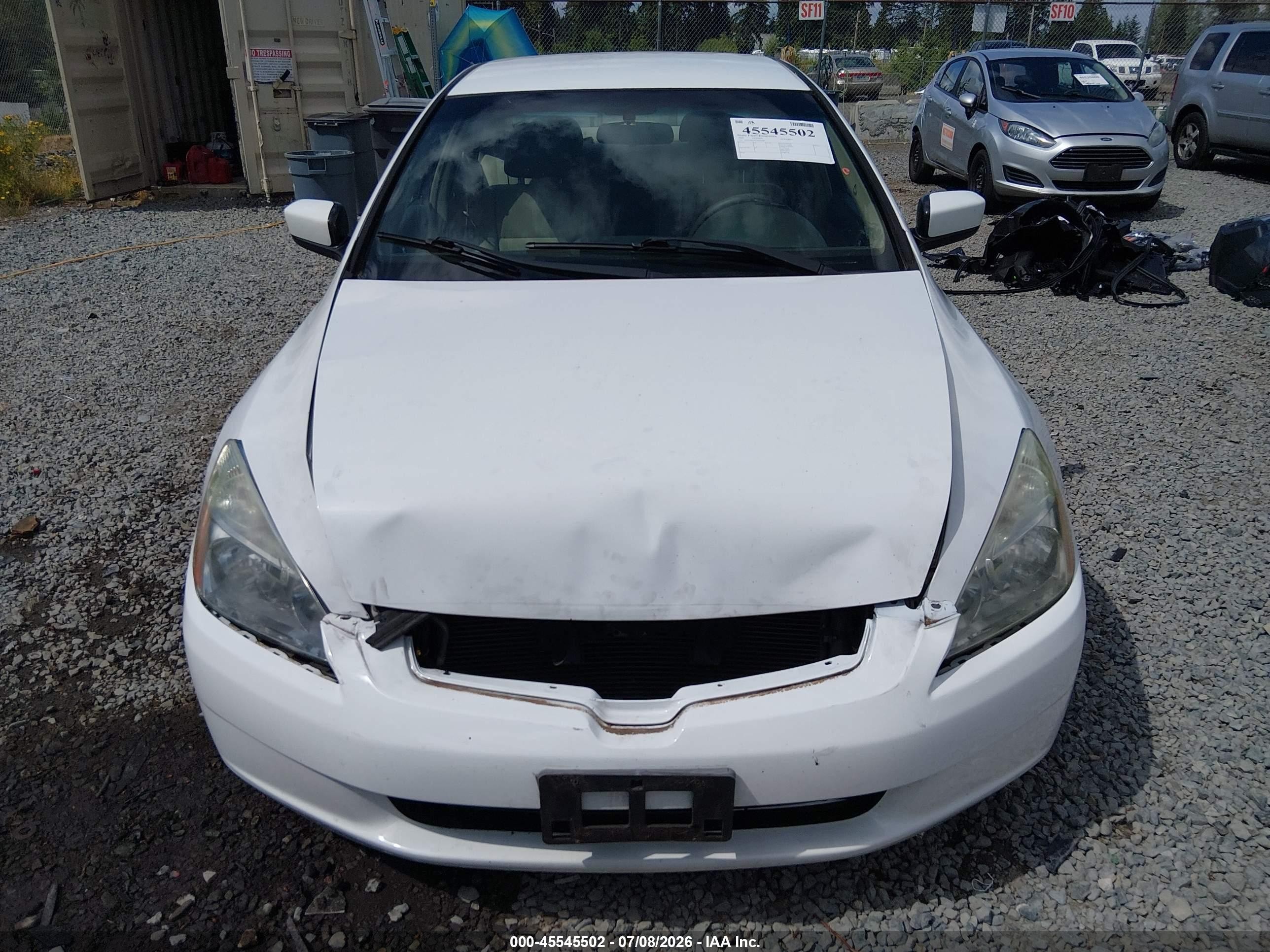 2005 Honda Accord 2.4 Lx White vin: 1HGCM56405A050280