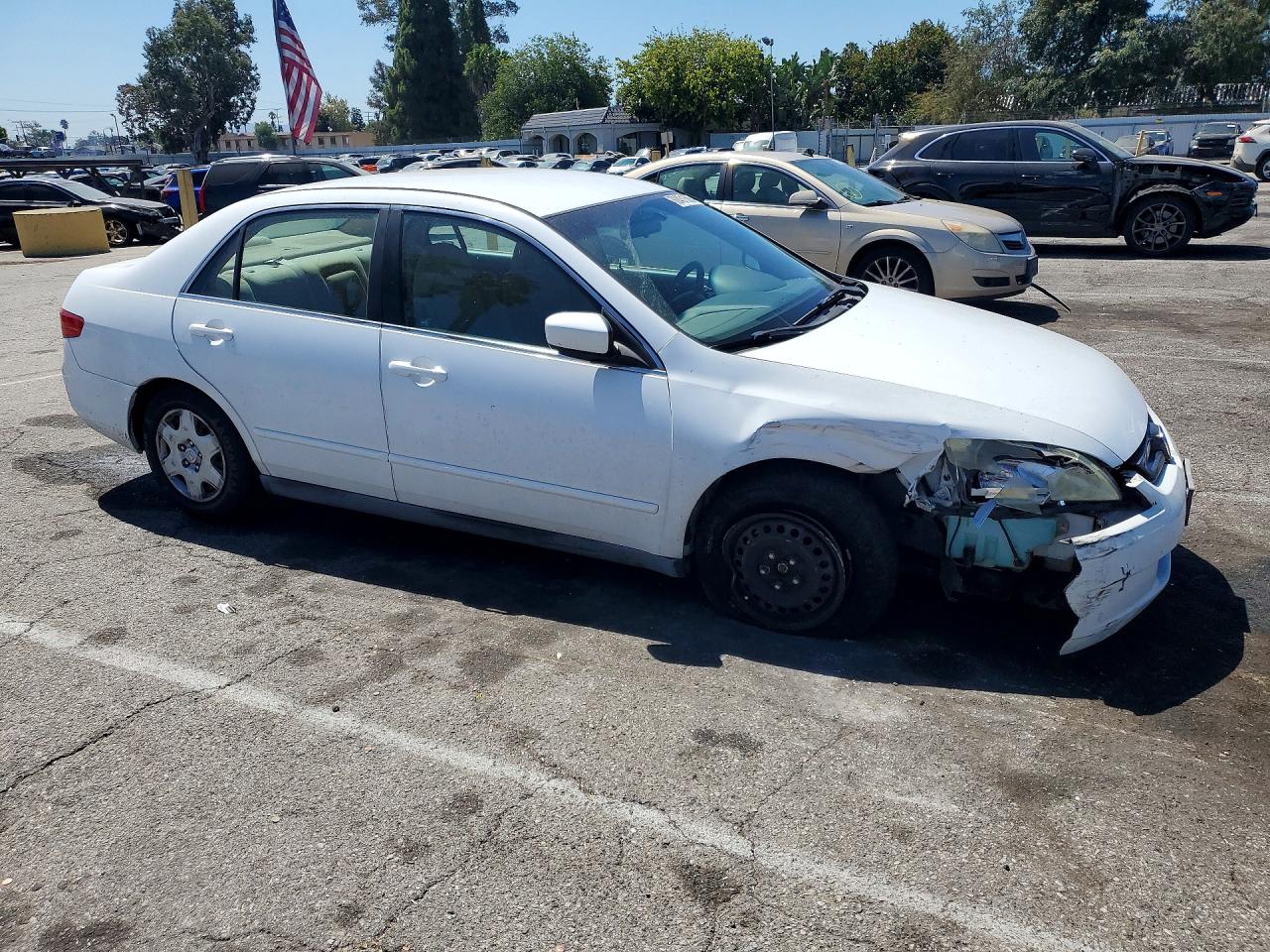 2005 Honda Accord Lx White vin: 1HGCM56405A092898
