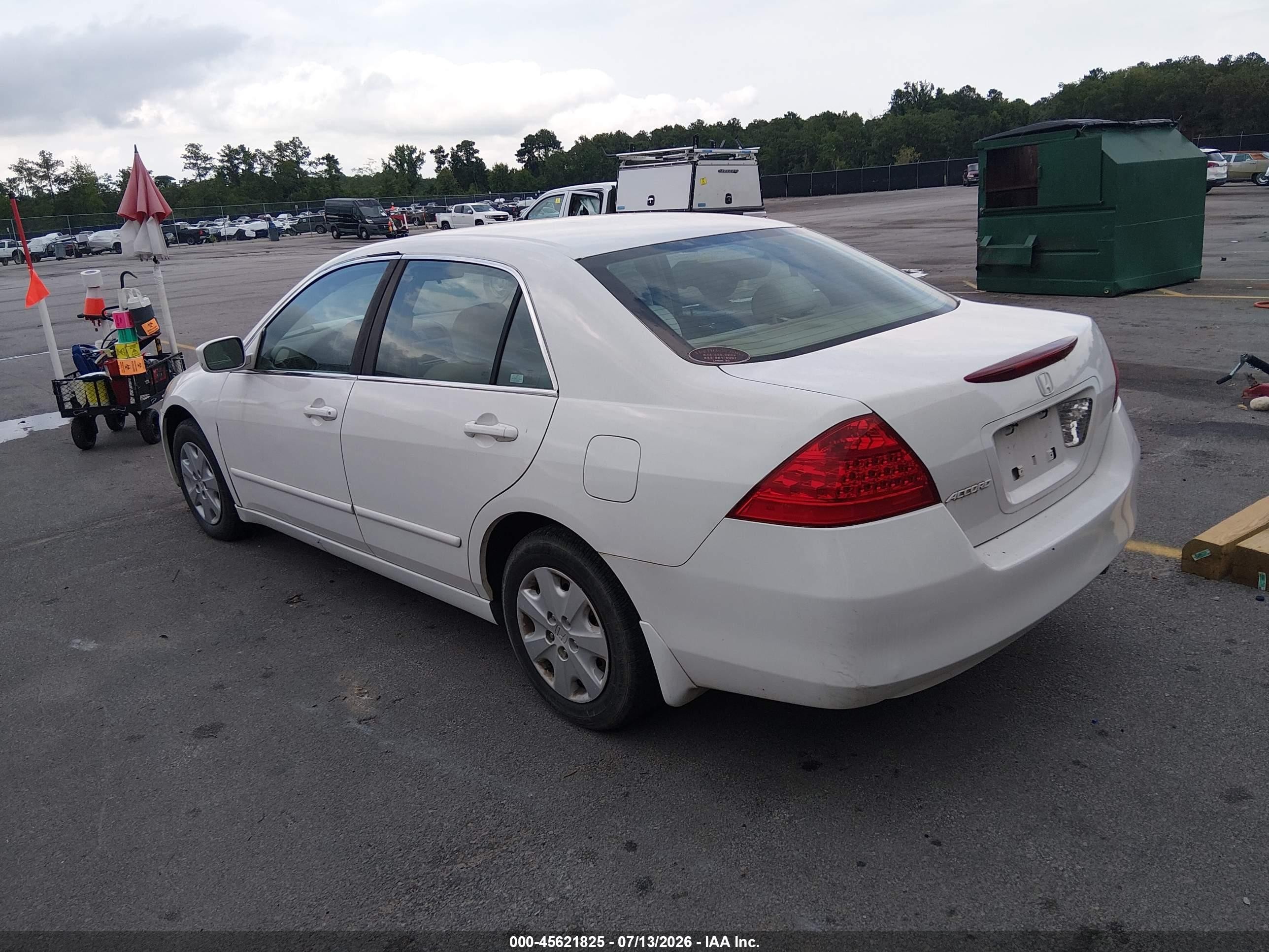2006 Honda Accord 2.4 Lx White vin: 1HGCM56406A177550