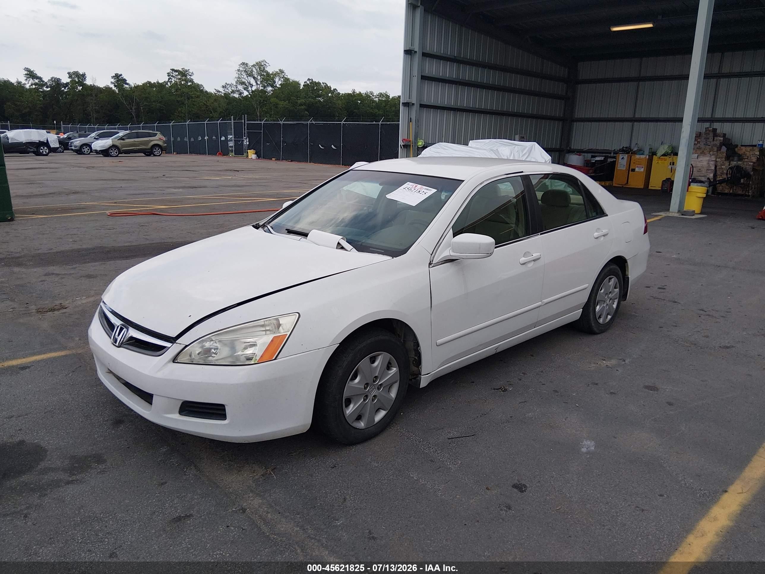 2006 Honda Accord 2.4 Lx White vin: 1HGCM56406A177550