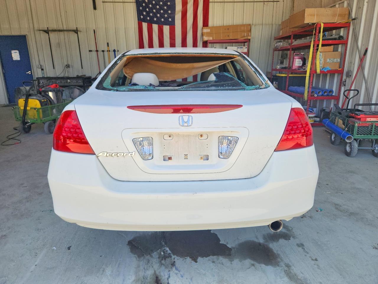 2007 Honda Accord Lx White vin: 1HGCM56407A190123