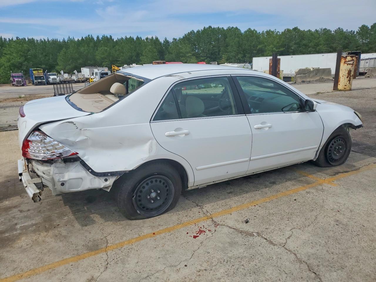 2007 Honda Accord Lx White vin: 1HGCM56407A201055