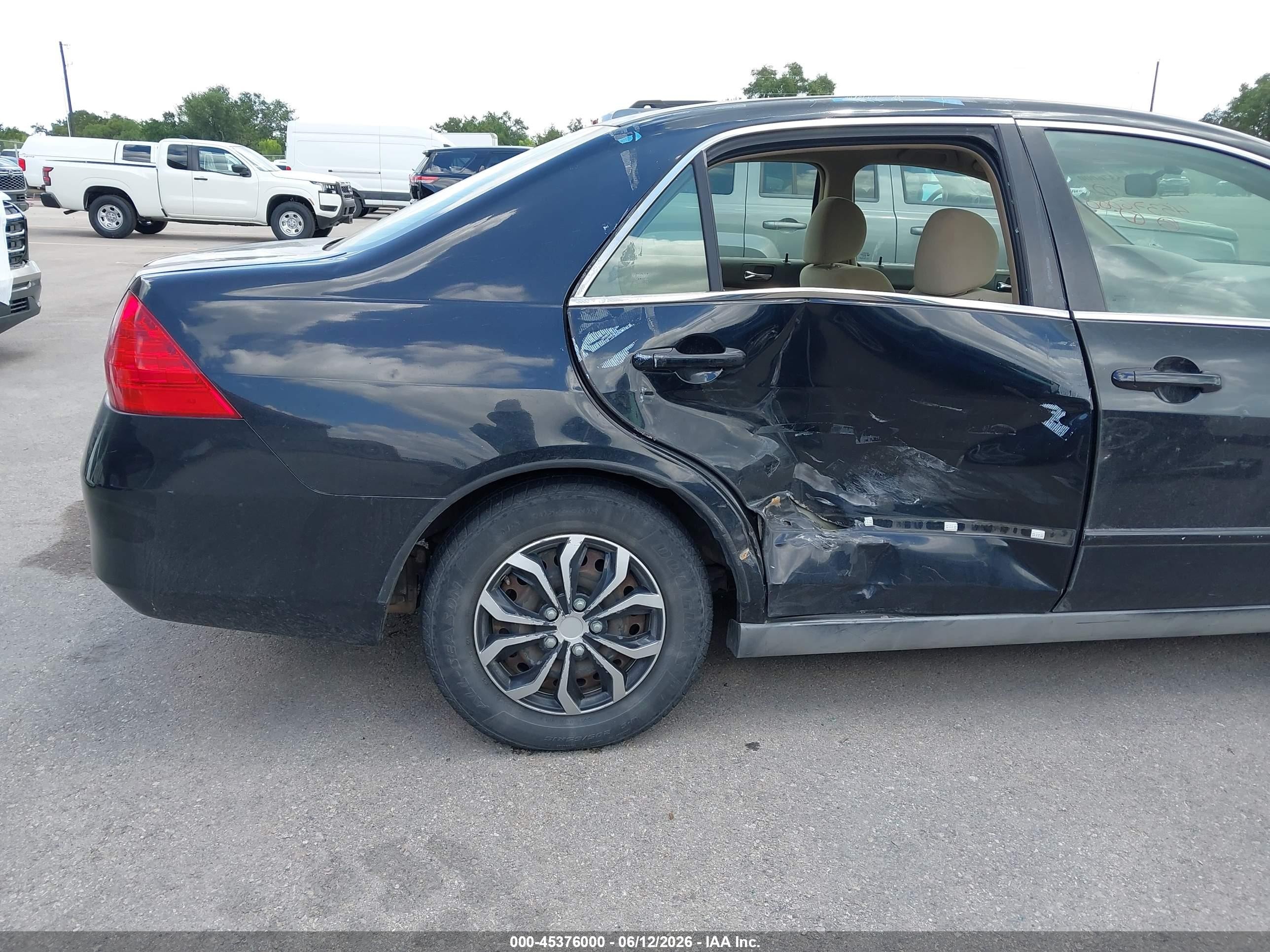 2007 Honda Accord 2.4 Lx Black vin: 1HGCM56417A011491