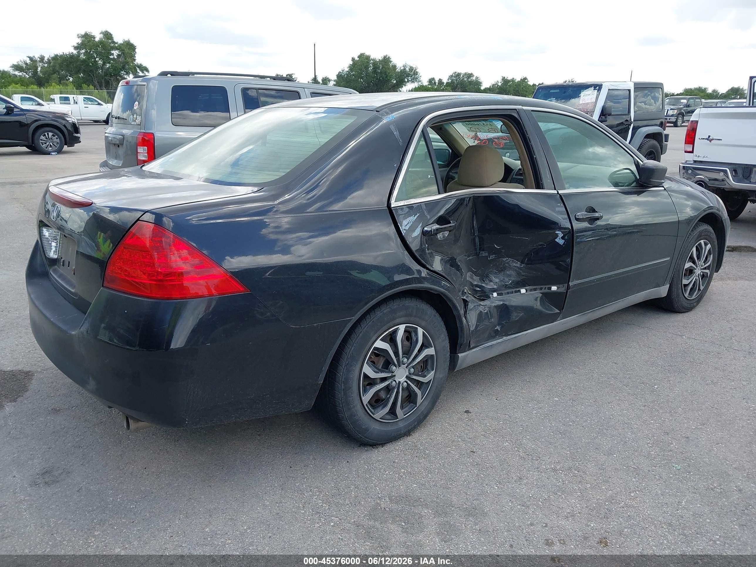 2007 Honda Accord 2.4 Lx Black vin: 1HGCM56417A011491