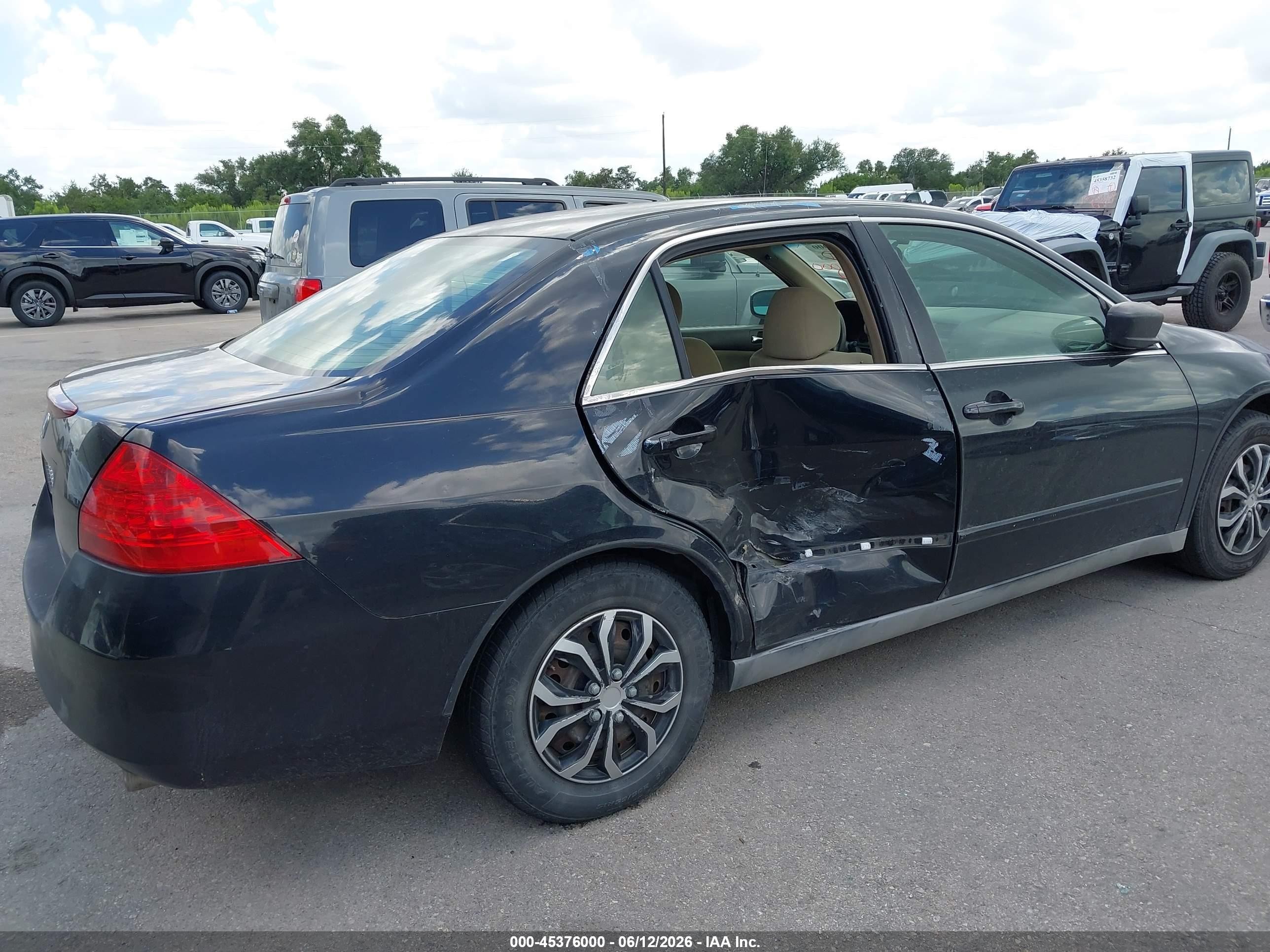 2007 Honda Accord 2.4 Lx Black vin: 1HGCM56417A011491