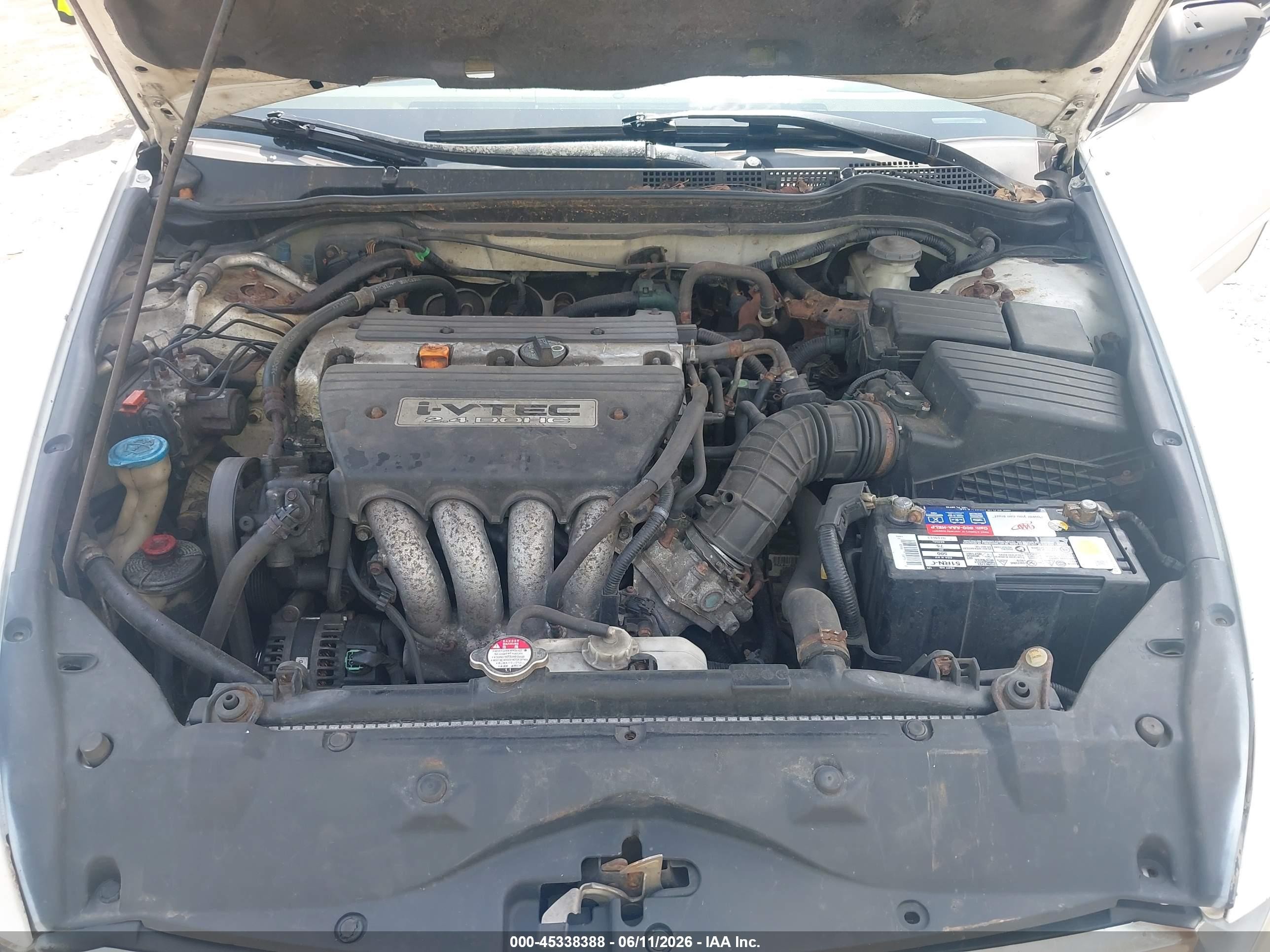 2006 Honda Accord 2.4 Lx White vin: 1HGCM56426A018884
