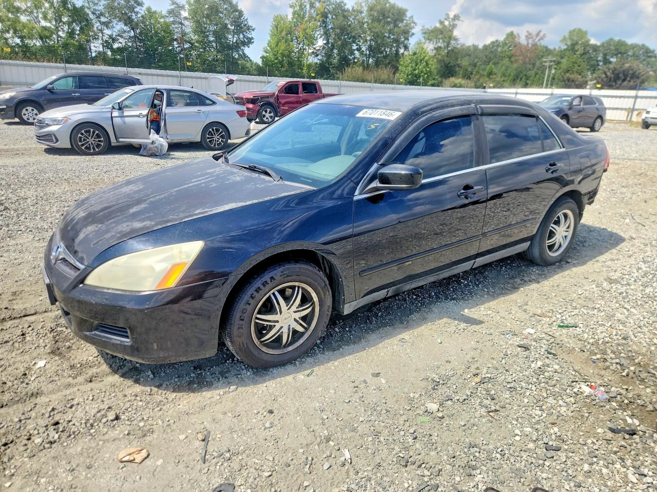 2007 Honda Accord Lx Black vin: 1HGCM56427A011564