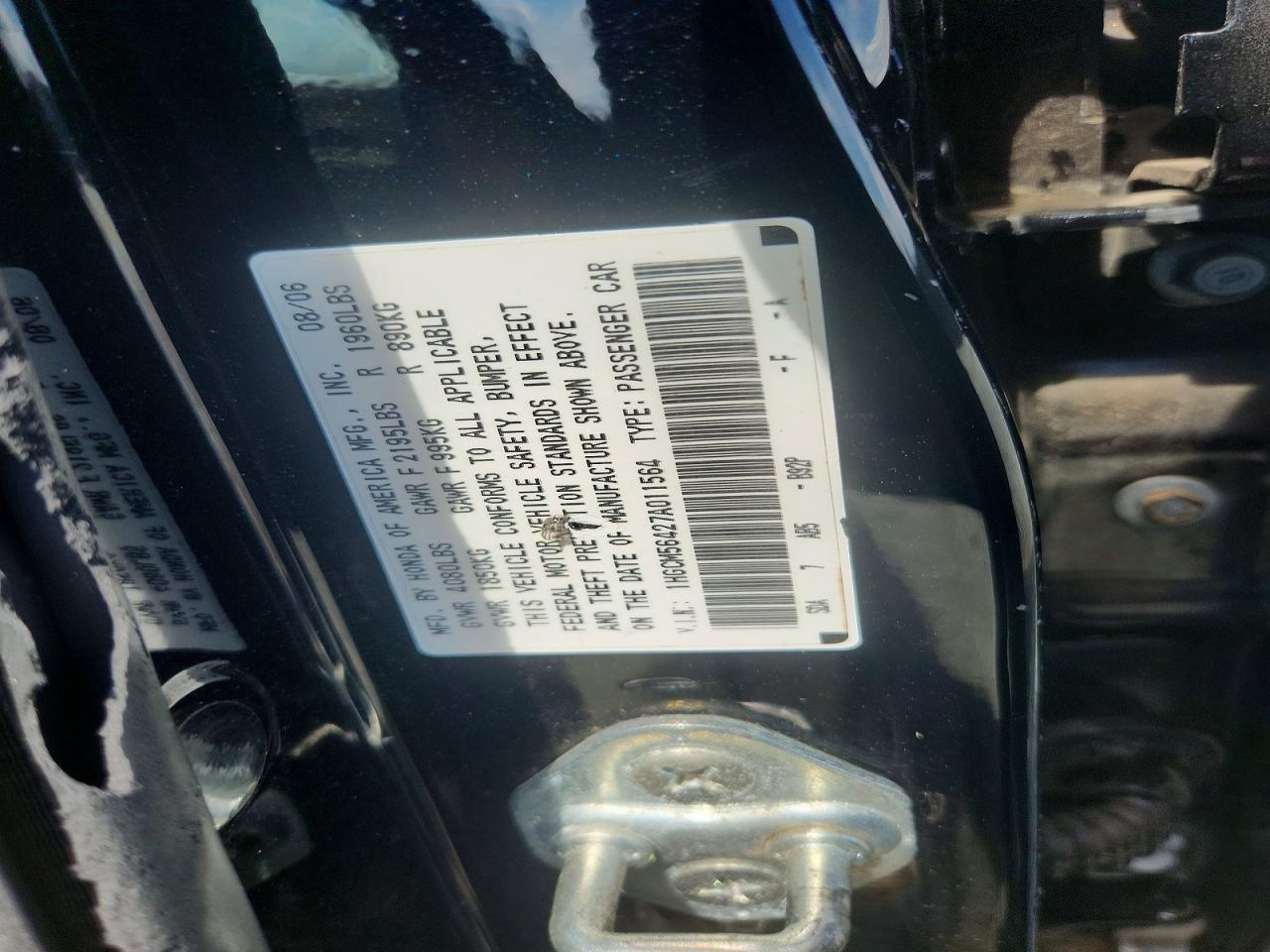 2007 Honda Accord Lx Black vin: 1HGCM56427A011564