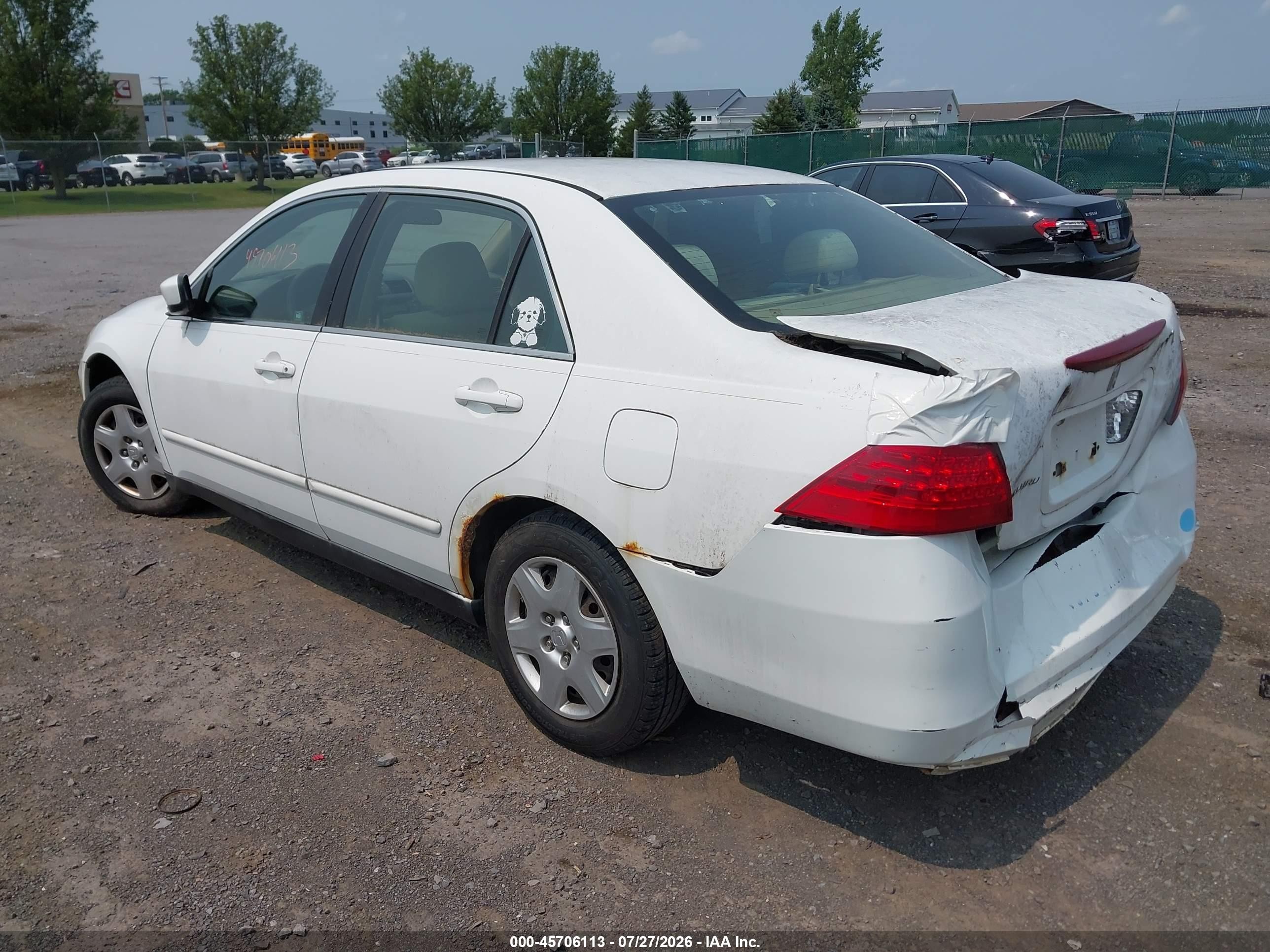 2007 Honda Accord 2.4 Lx White vin: 1HGCM56427A148990
