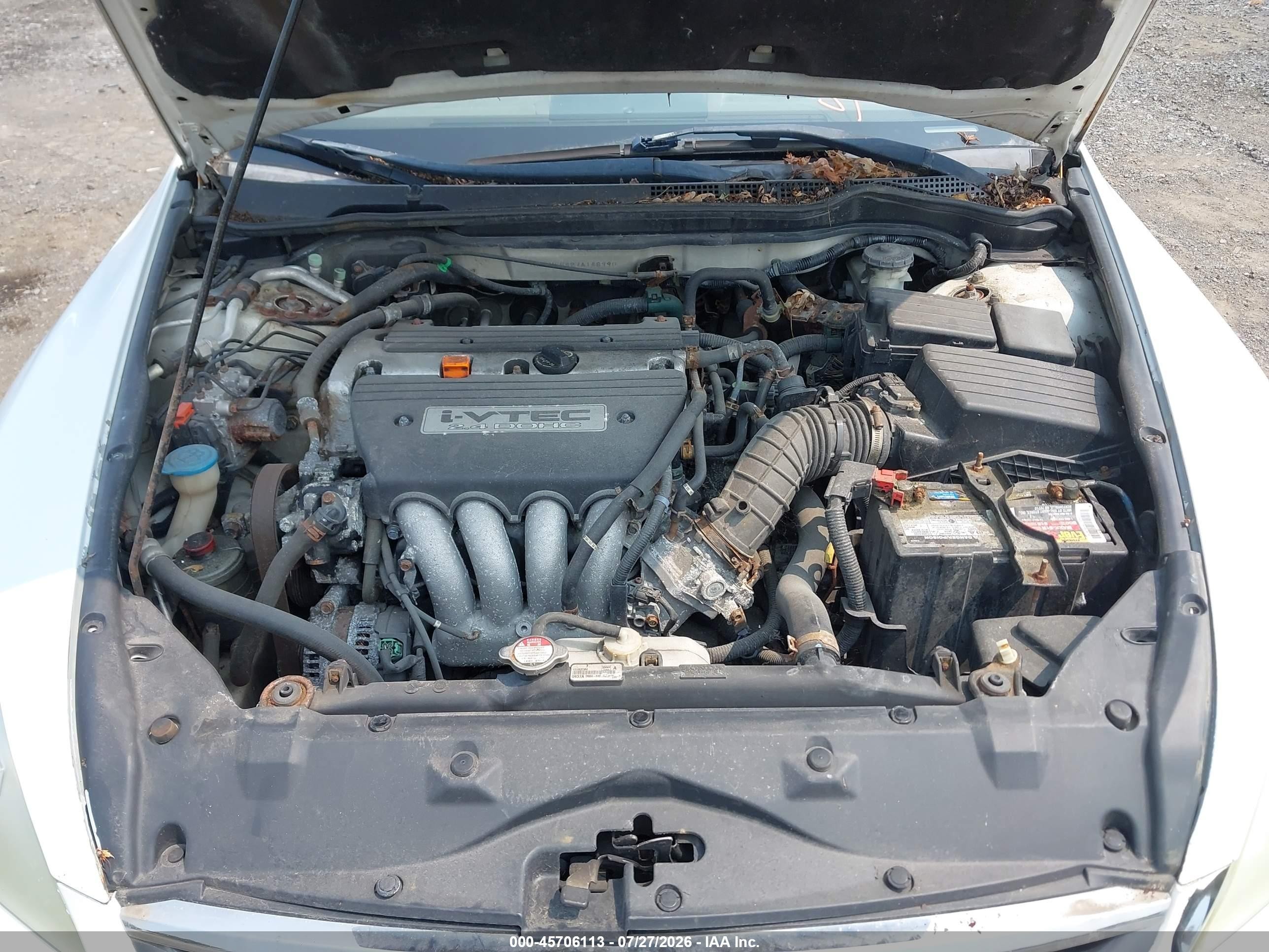 2007 Honda Accord 2.4 Lx White vin: 1HGCM56427A148990