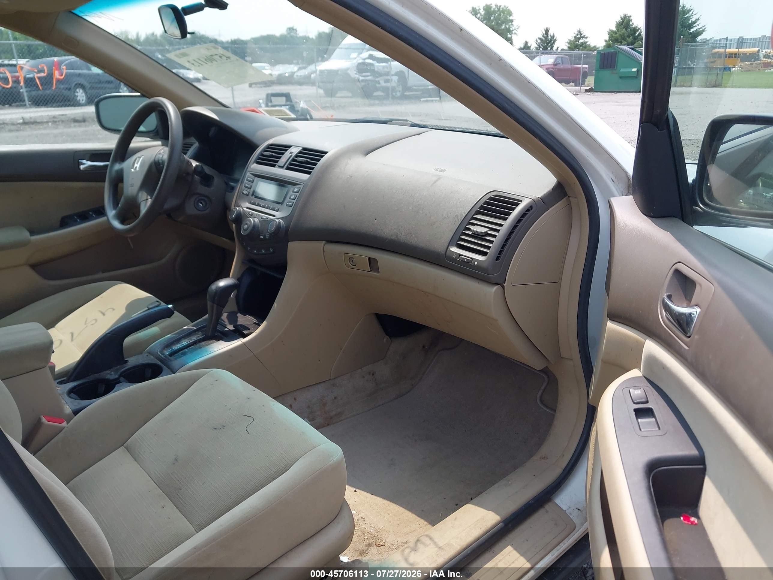 2007 Honda Accord 2.4 Lx White vin: 1HGCM56427A148990