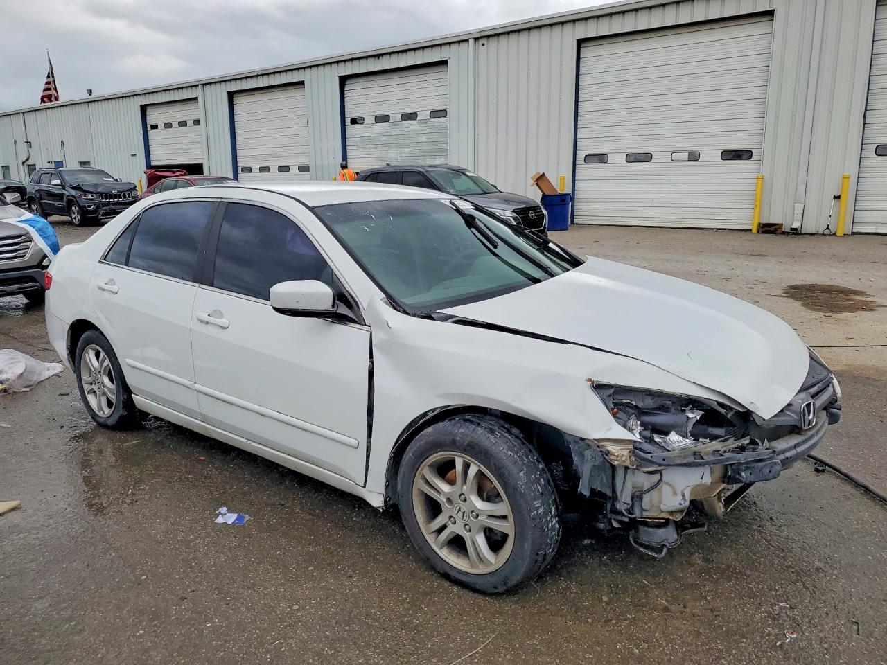 2005 Honda Accord Lx White vin: 1HGCM56435A078901
