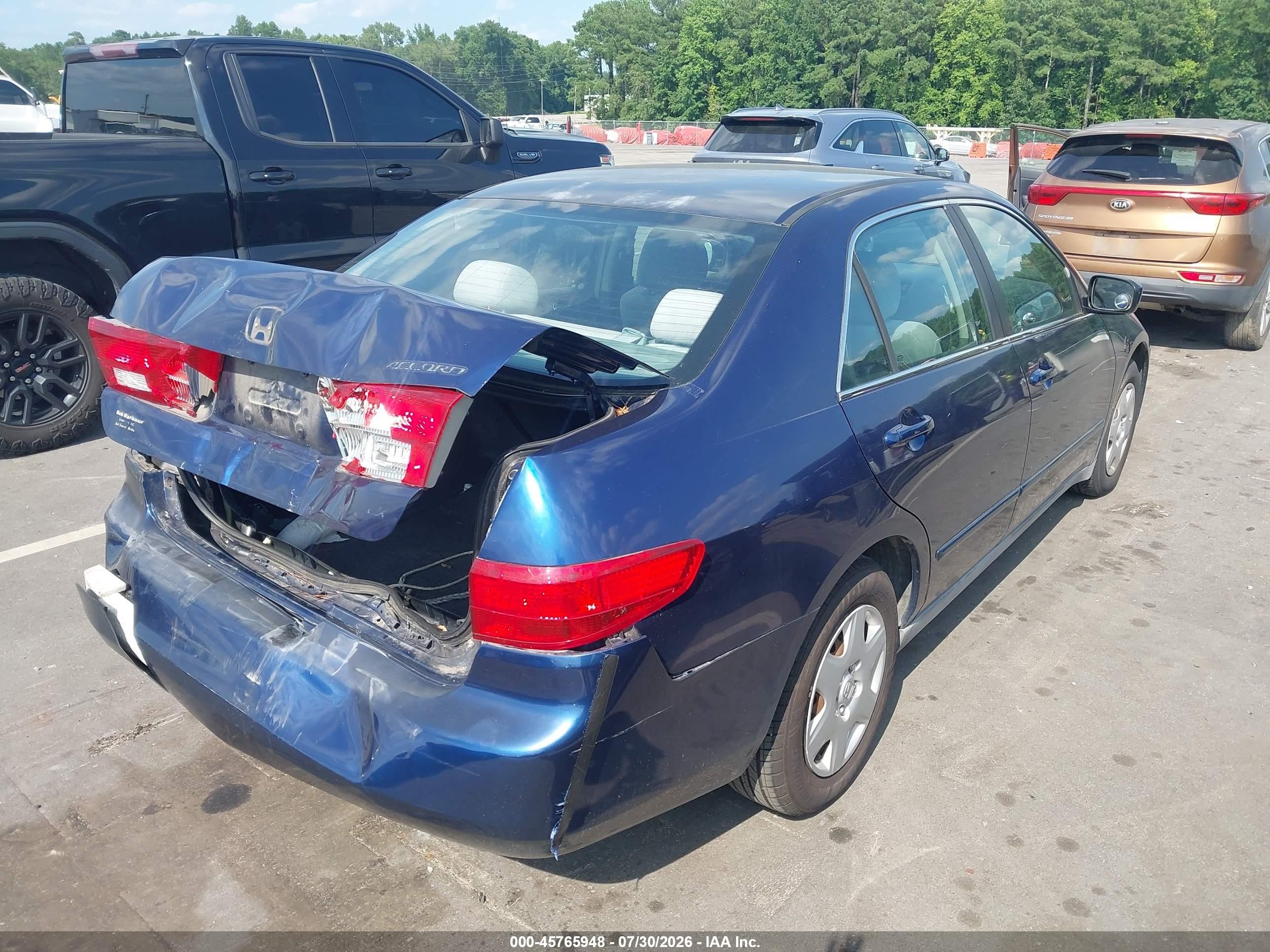 2005 Honda Accord 2.4 Lx Blue vin: 1HGCM56435A150504