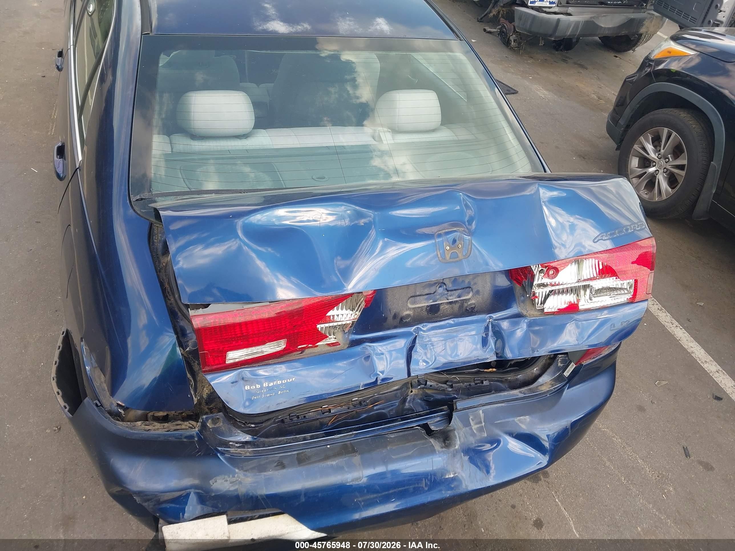 2005 Honda Accord 2.4 Lx Blue vin: 1HGCM56435A150504