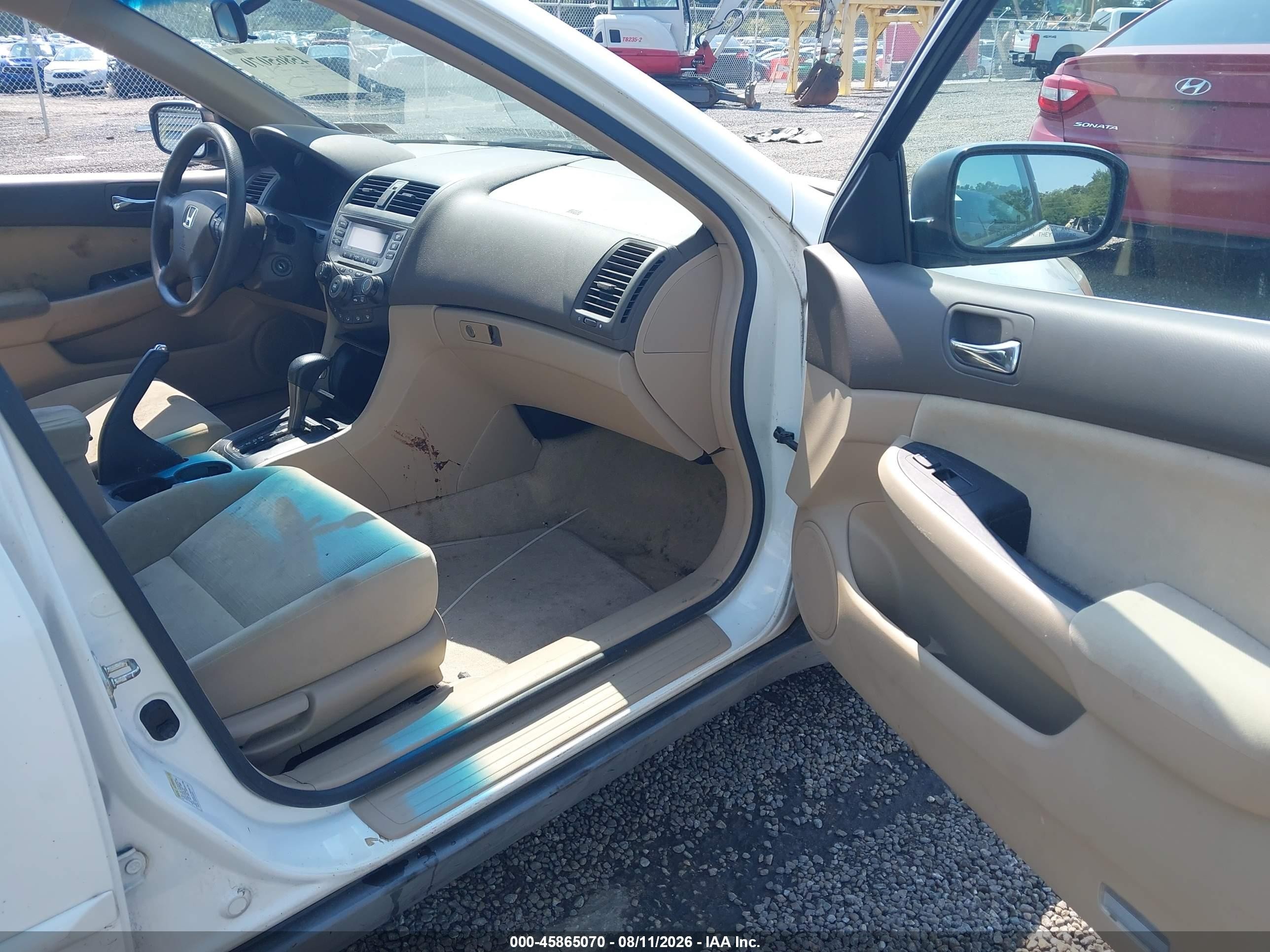 2006 Honda Accord 2.4 Lx White vin: 1HGCM56436A058567