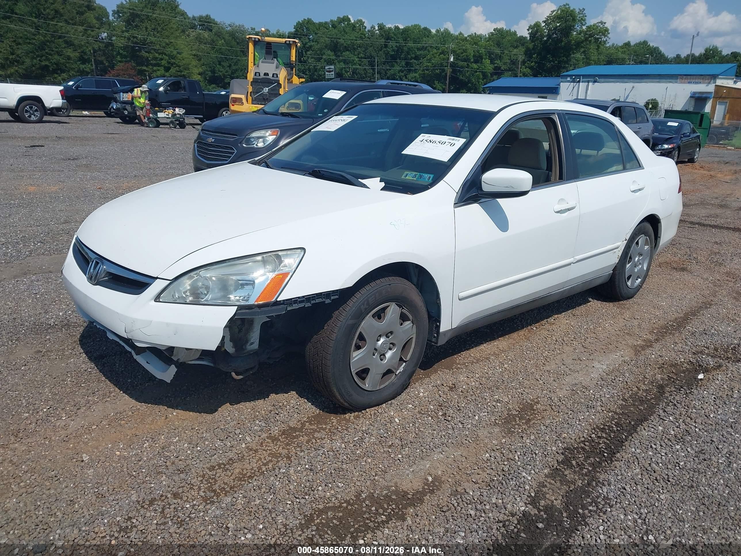 2006 Honda Accord 2.4 Lx White vin: 1HGCM56436A058567