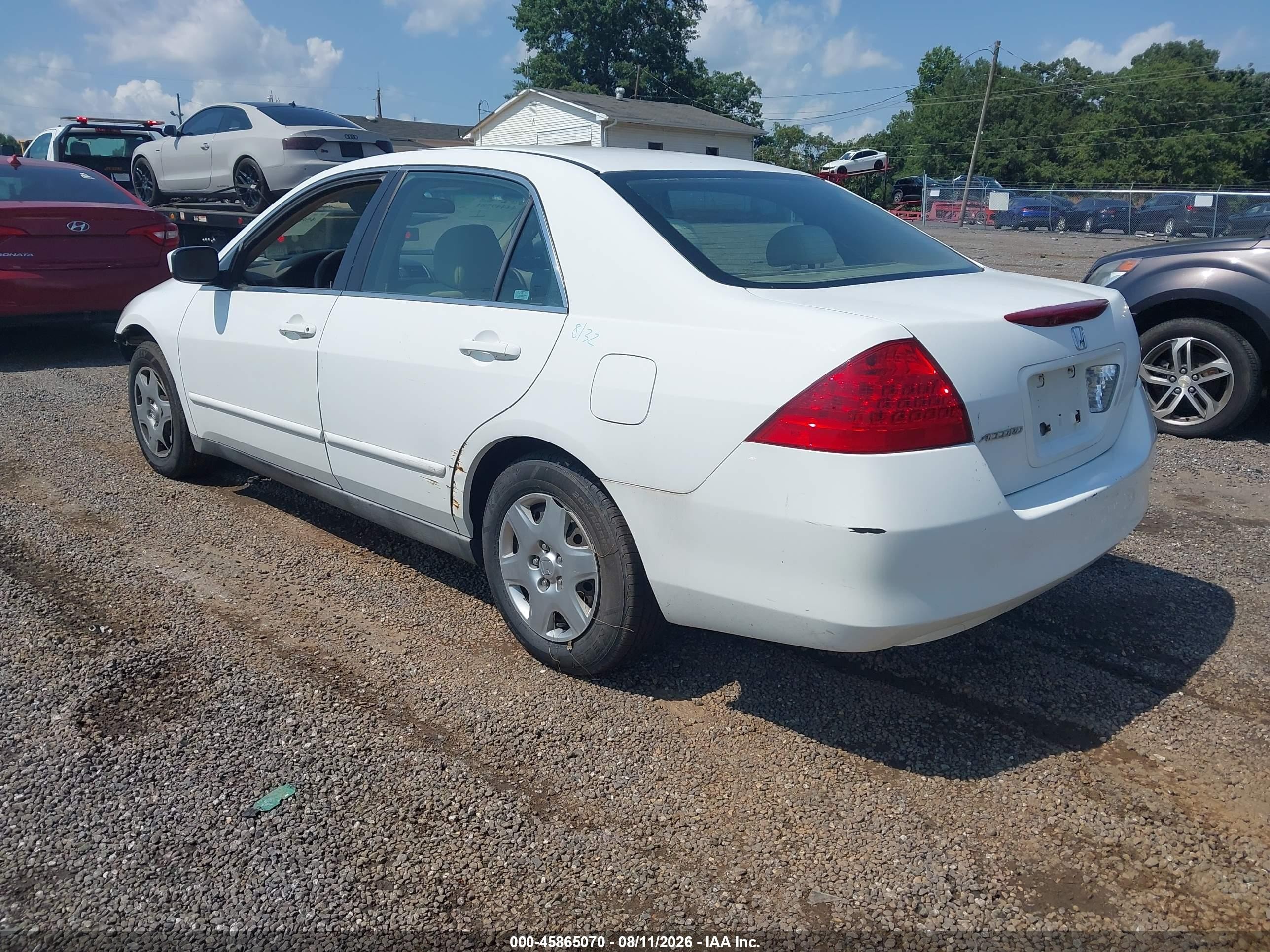 2006 Honda Accord 2.4 Lx White vin: 1HGCM56436A058567