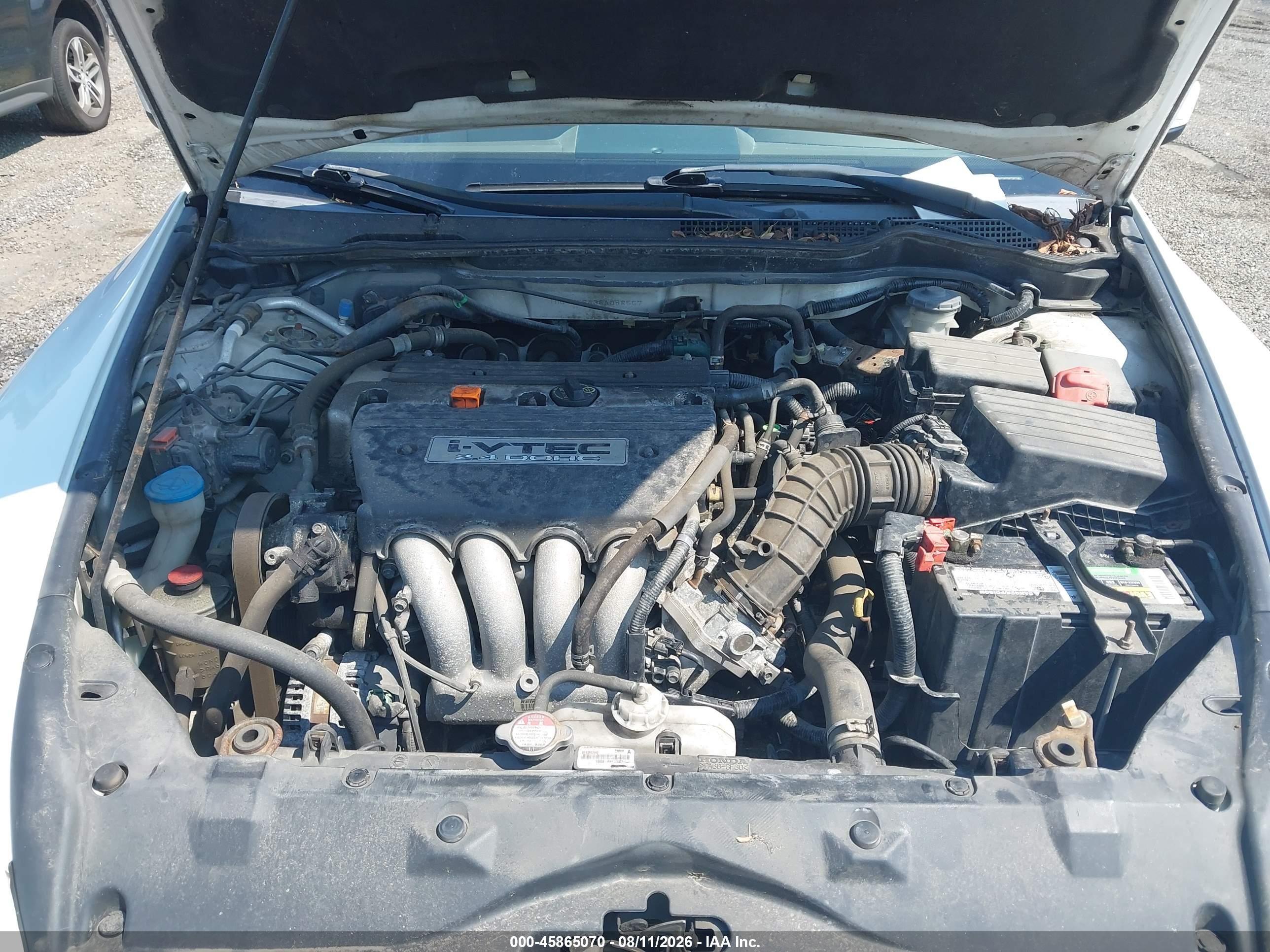 2006 Honda Accord 2.4 Lx White vin: 1HGCM56436A058567