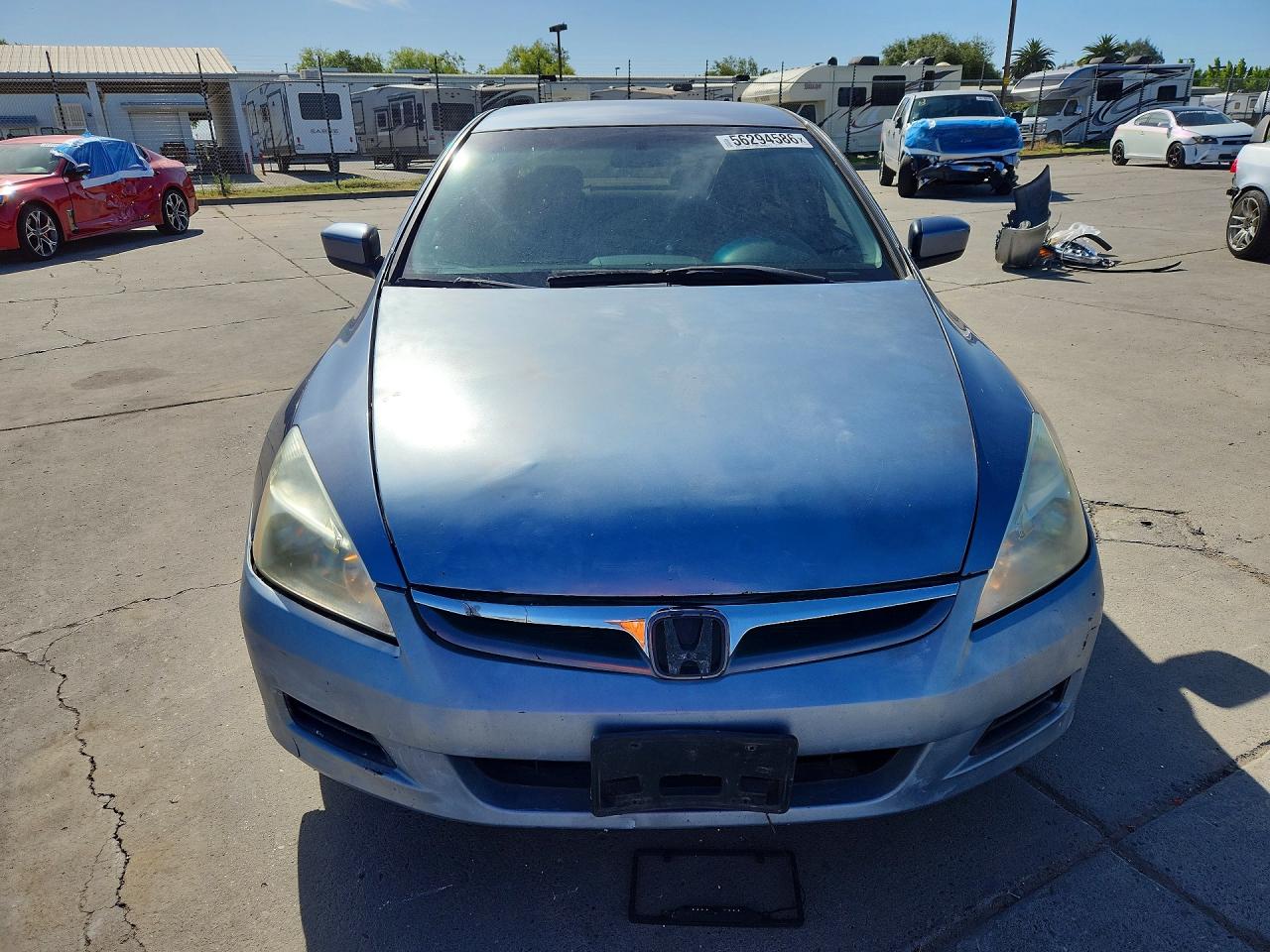 2007 Honda Accord Lx Blue vin: 1HGCM56437A037350