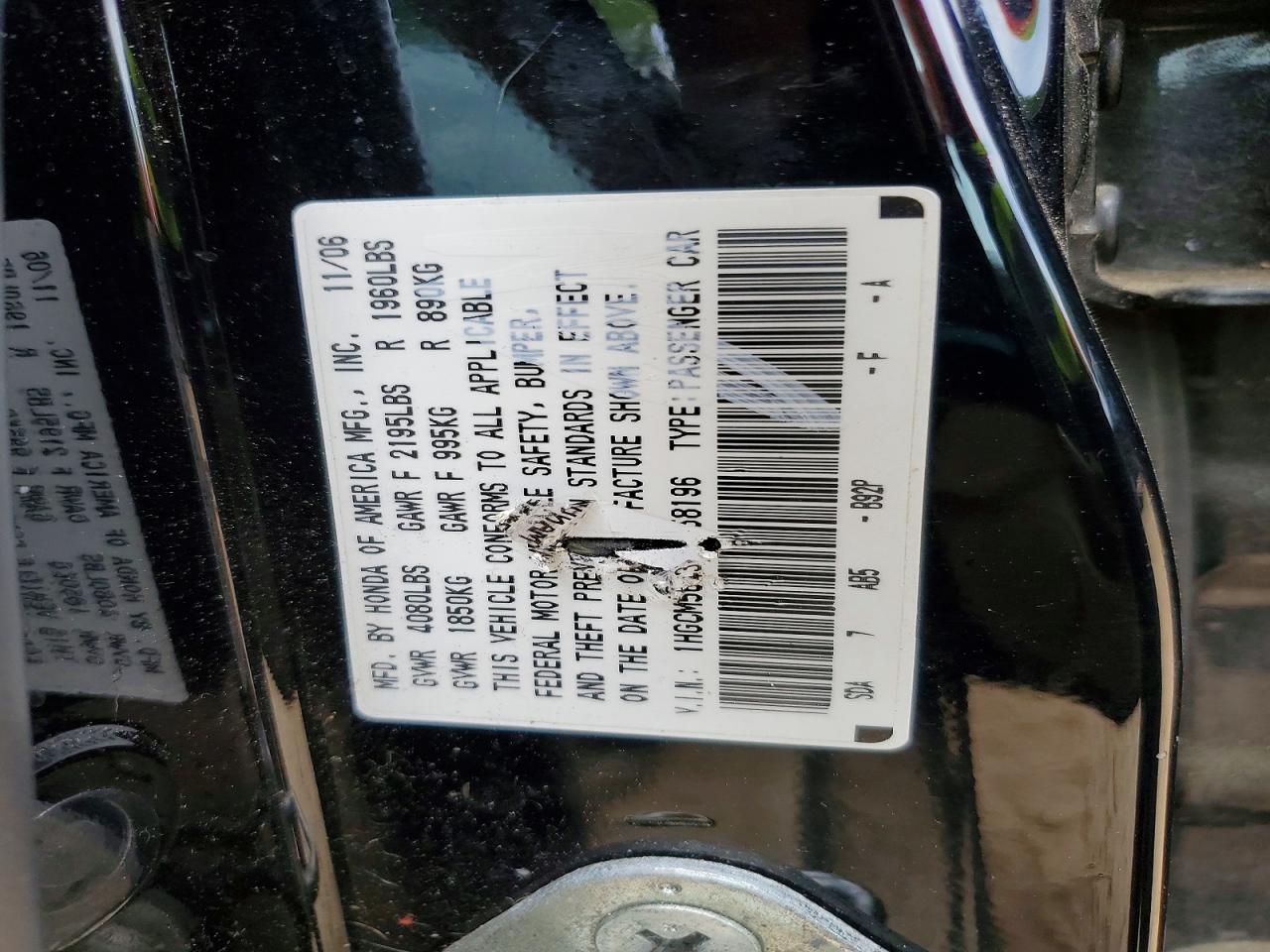 2007 Honda Accord Lx Black vin: 1HGCM56437A058196
