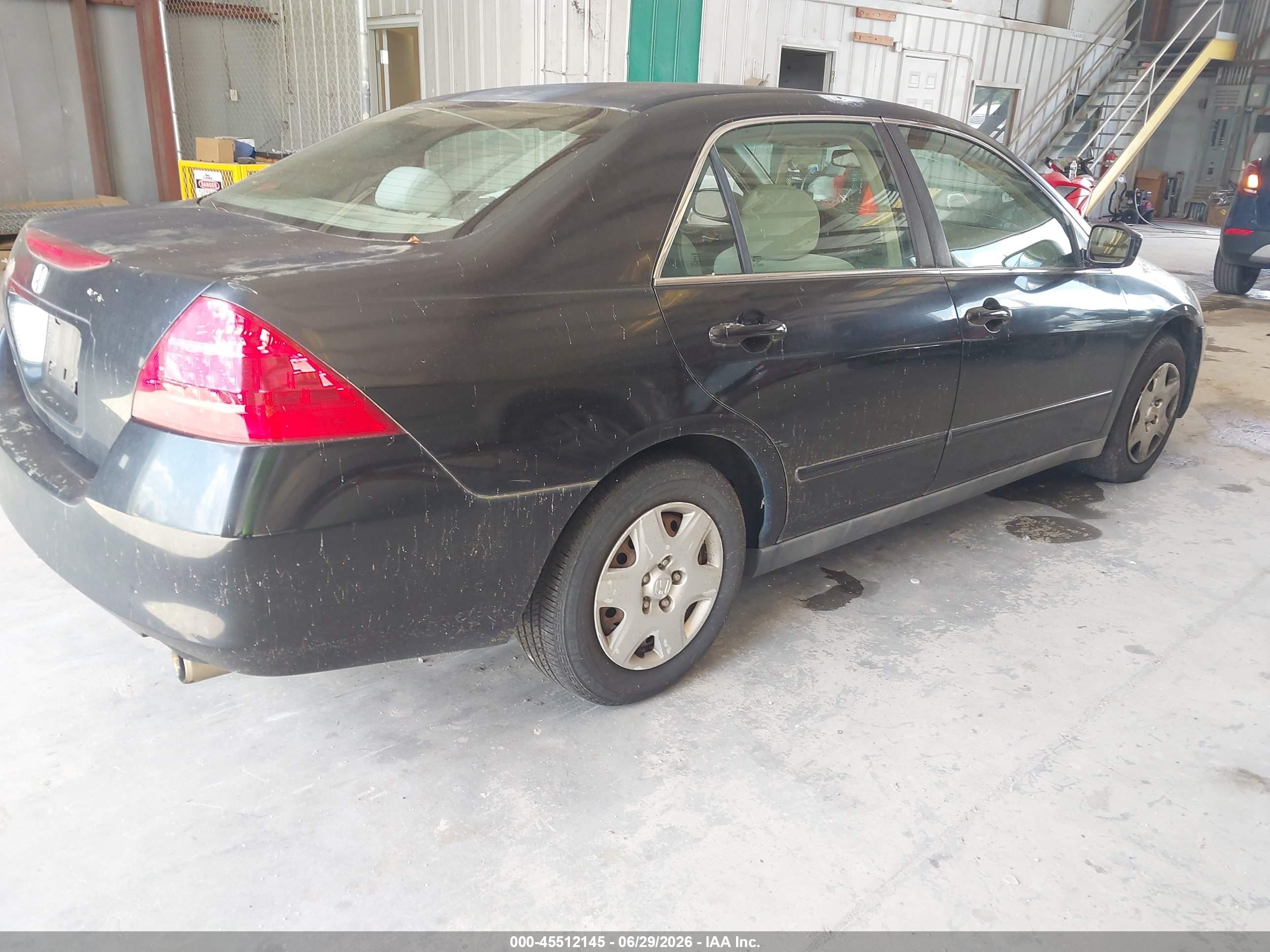 2007 Honda Accord 2.4 Lx Black vin: 1HGCM56437A074477