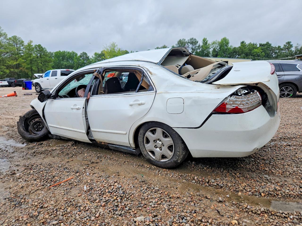 2007 Honda Accord Lx White vin: 1HGCM56437A195042