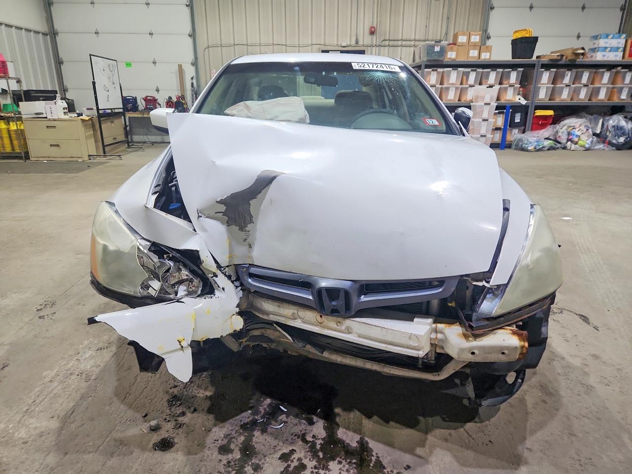 2005 Honda Accord Lx White vin: 1HGCM56445A032901