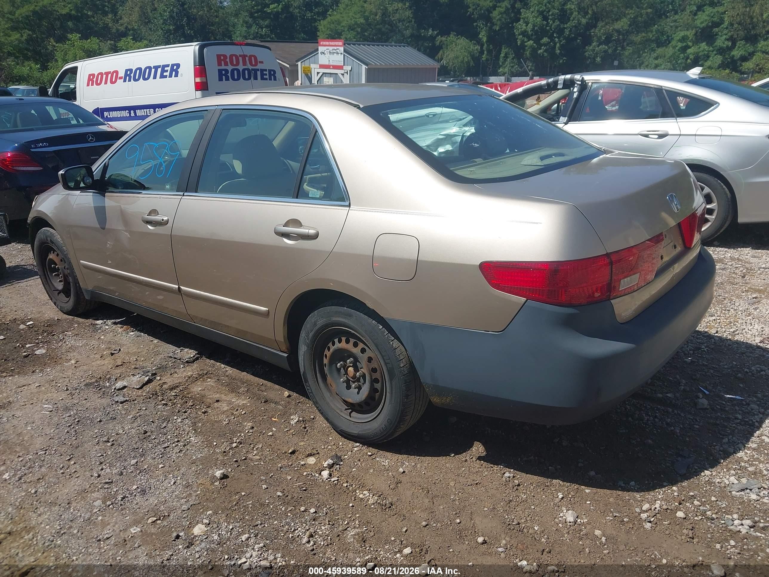 2005 Honda Accord 2.4 Lx Beige vin: 1HGCM56445A043087