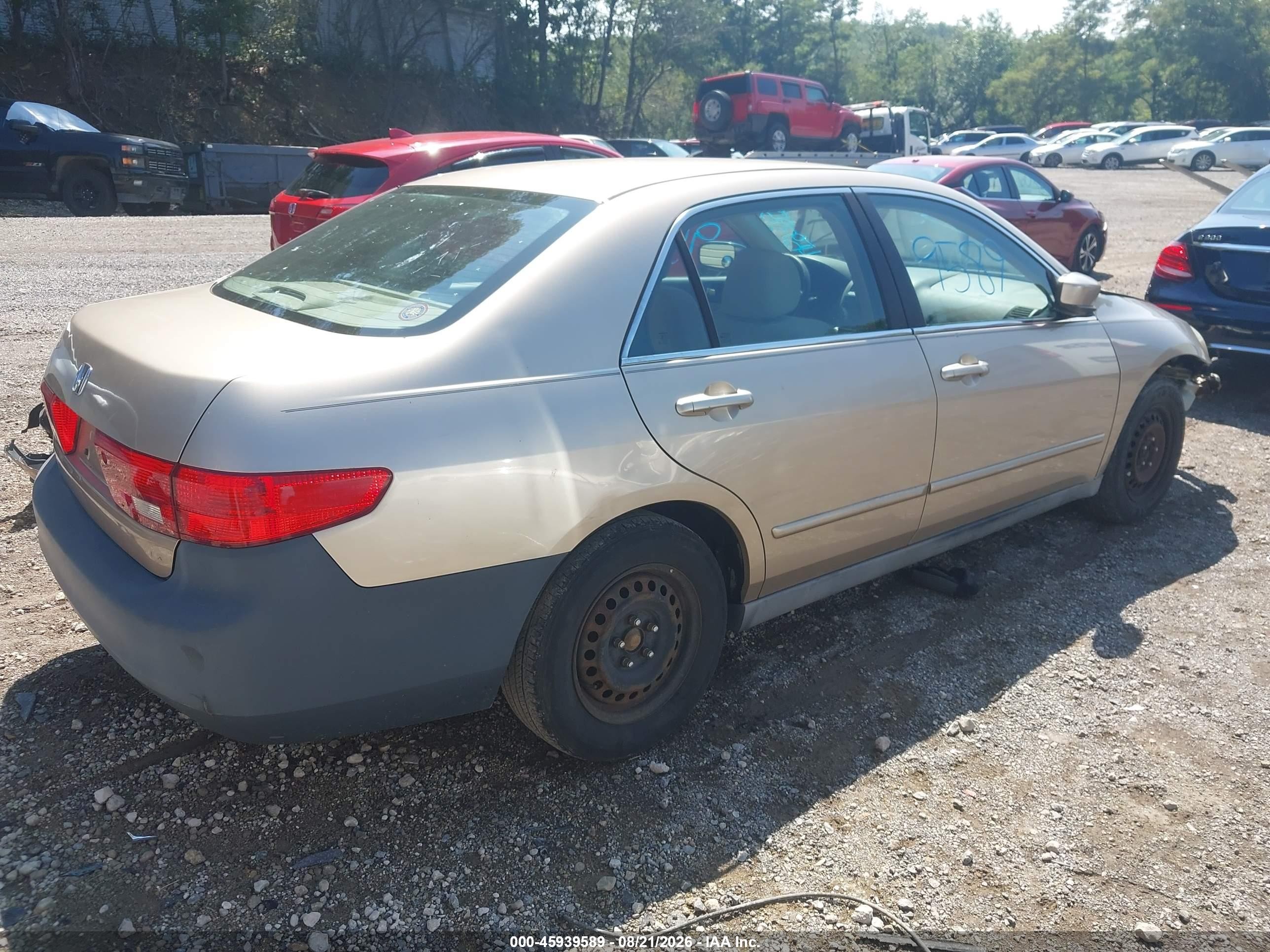 2005 Honda Accord 2.4 Lx Beige vin: 1HGCM56445A043087
