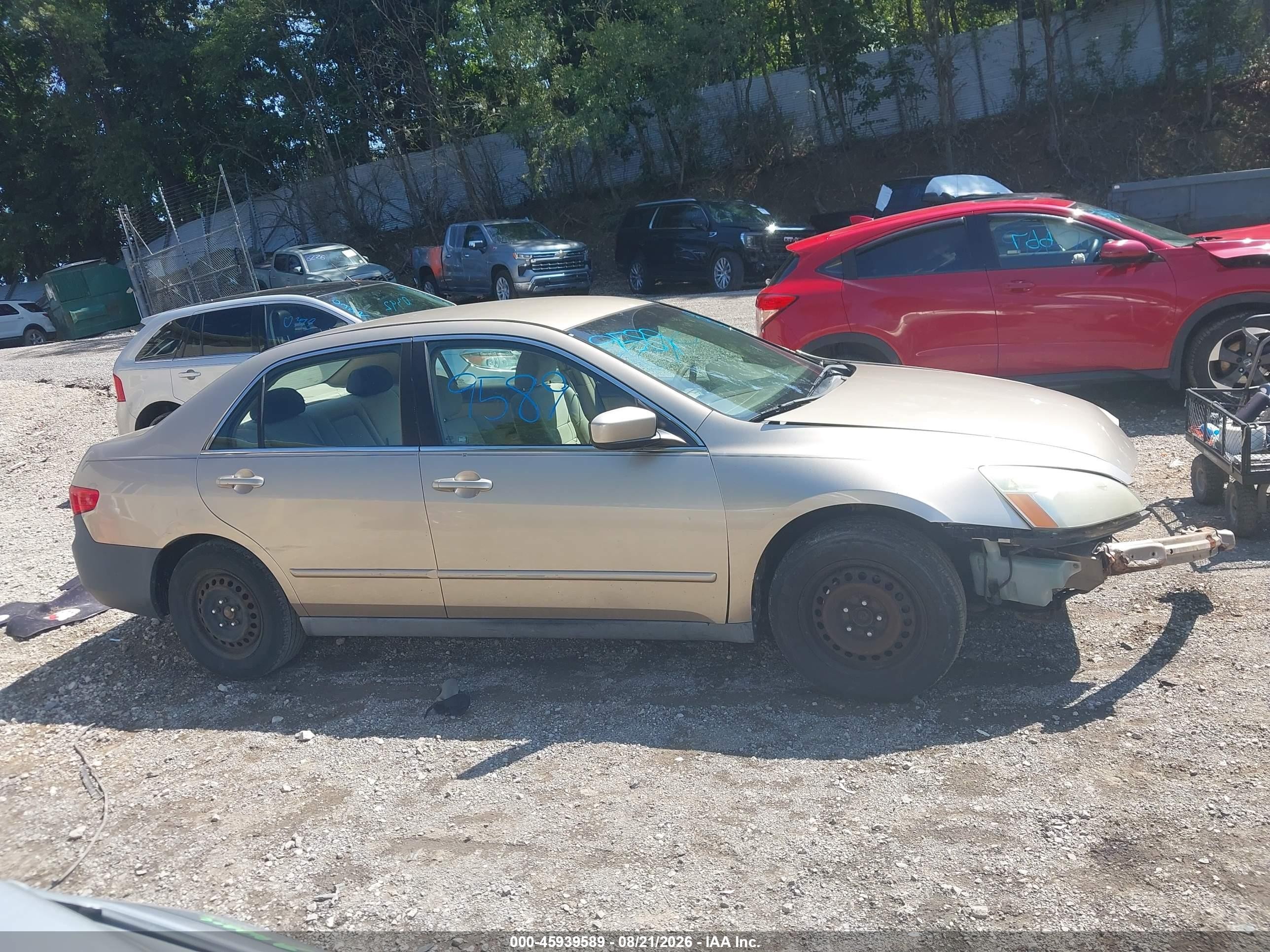 2005 Honda Accord 2.4 Lx Beige vin: 1HGCM56445A043087