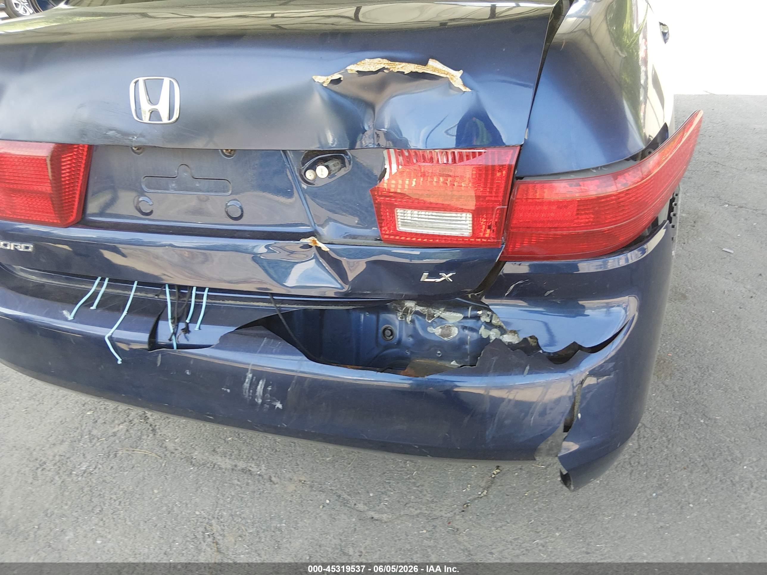 2005 Honda Accord 2.4 Lx Синий vin: 1HGCM56445A054400
