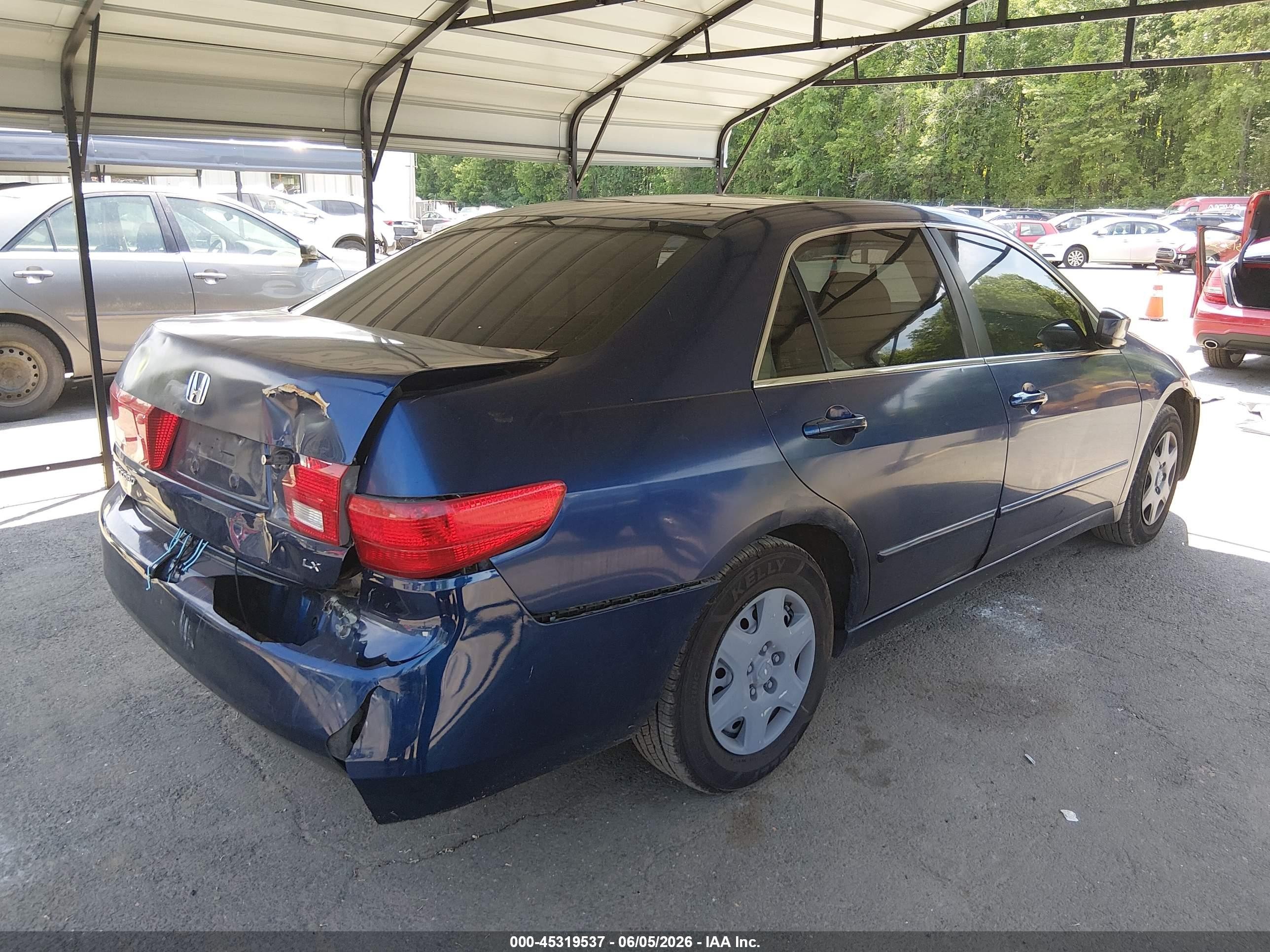 2005 Honda Accord 2.4 Lx Синий vin: 1HGCM56445A054400