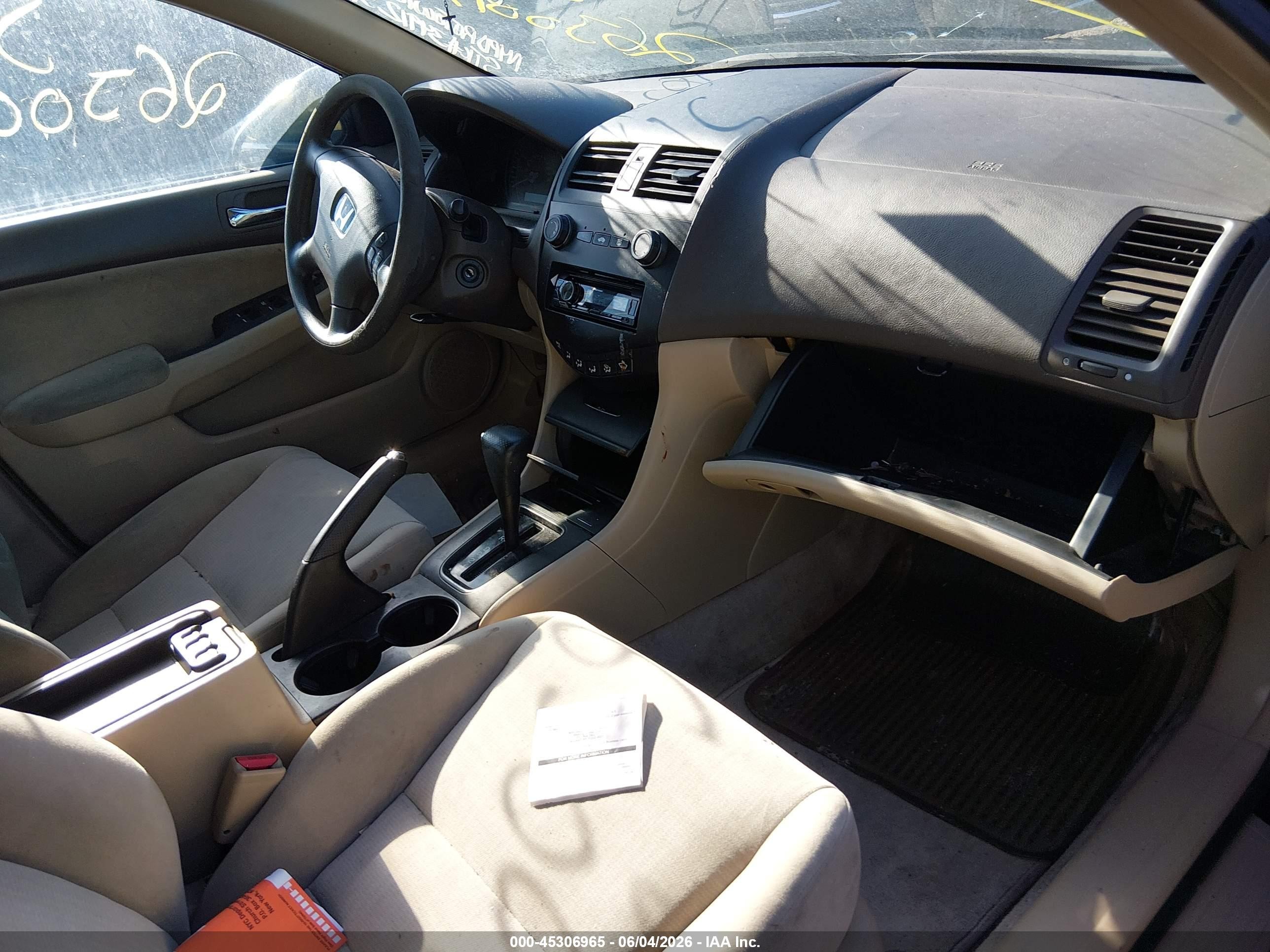 2005 Honda Accord 2.4 Lx Black vin: 1HGCM56445A072847