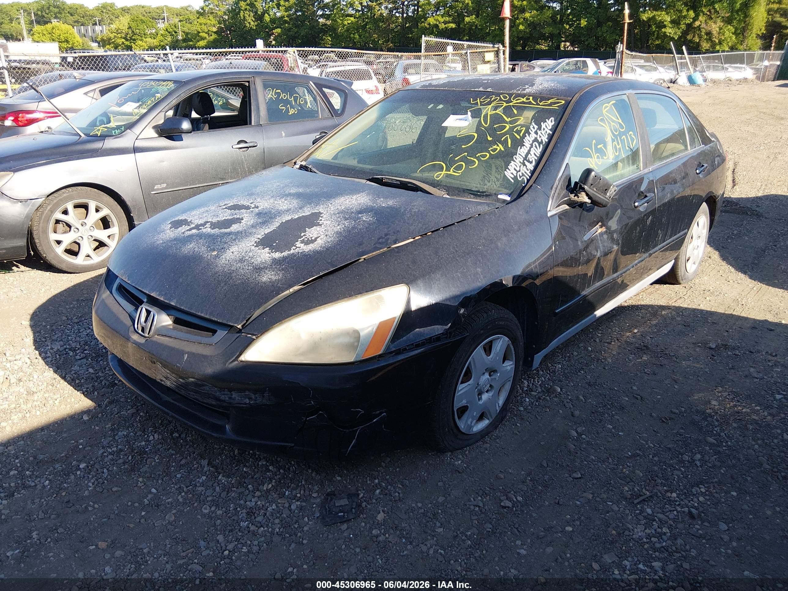 2005 Honda Accord 2.4 Lx Black vin: 1HGCM56445A072847
