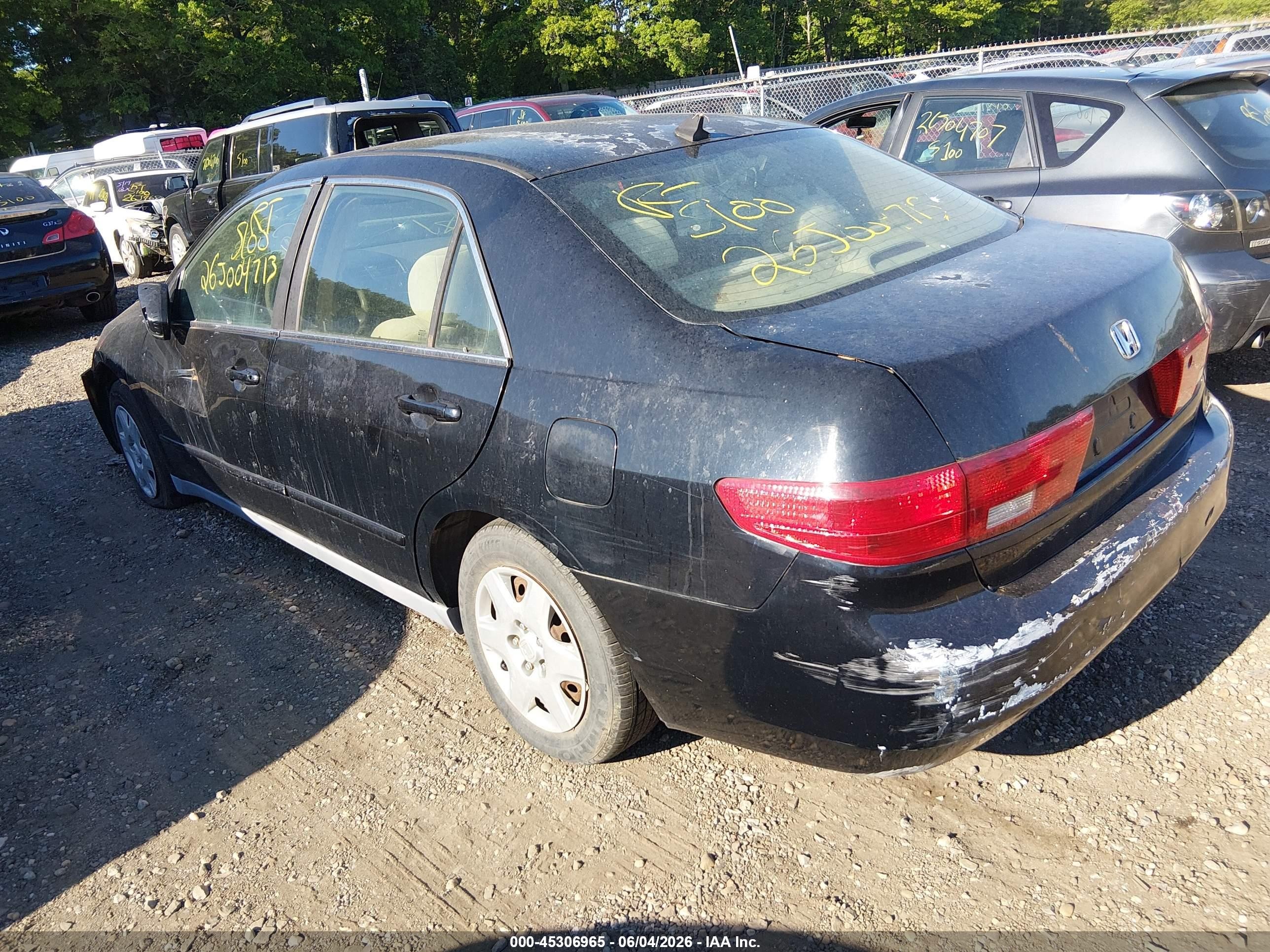 2005 Honda Accord 2.4 Lx Black vin: 1HGCM56445A072847