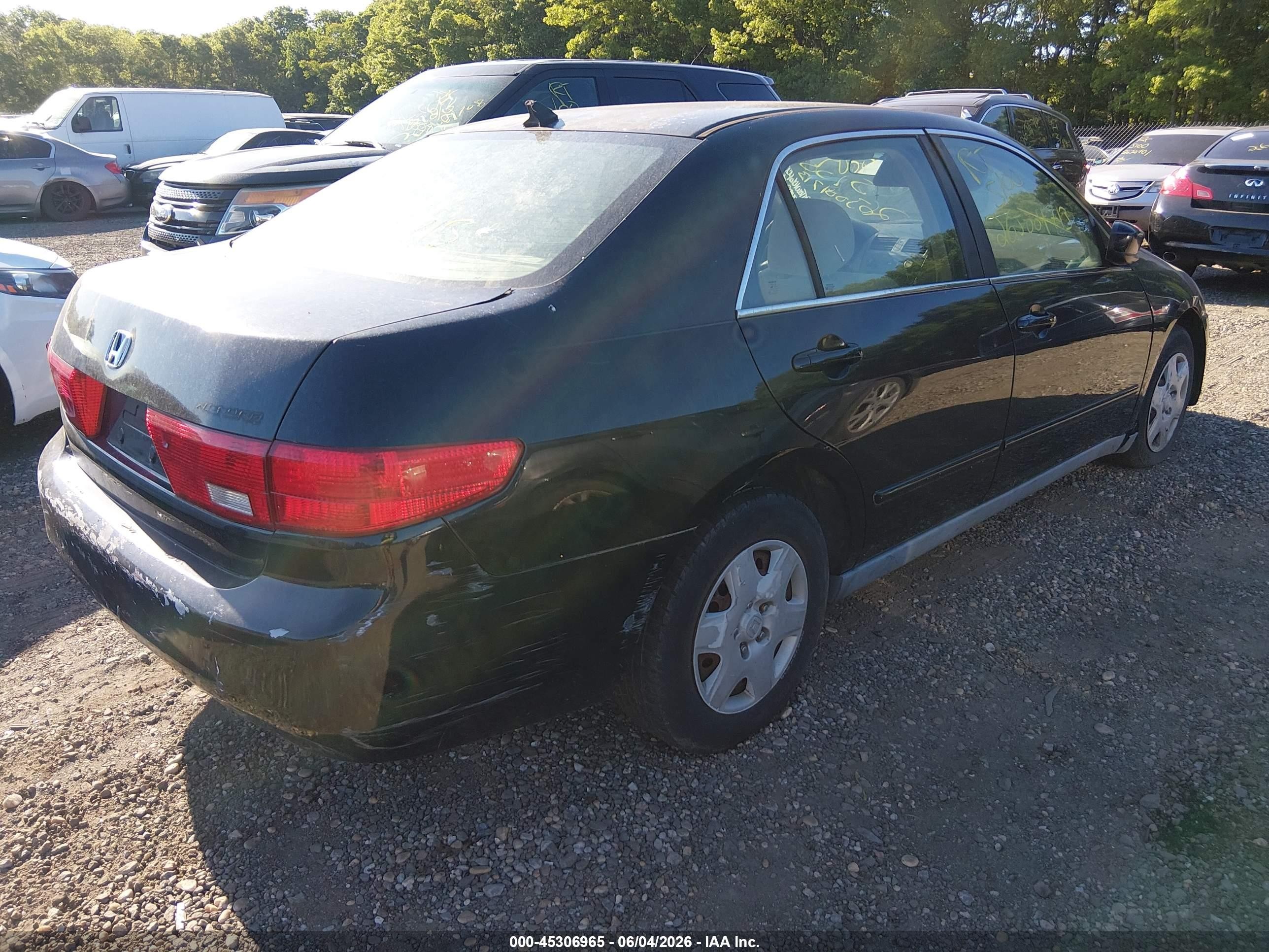 2005 Honda Accord 2.4 Lx Black vin: 1HGCM56445A072847