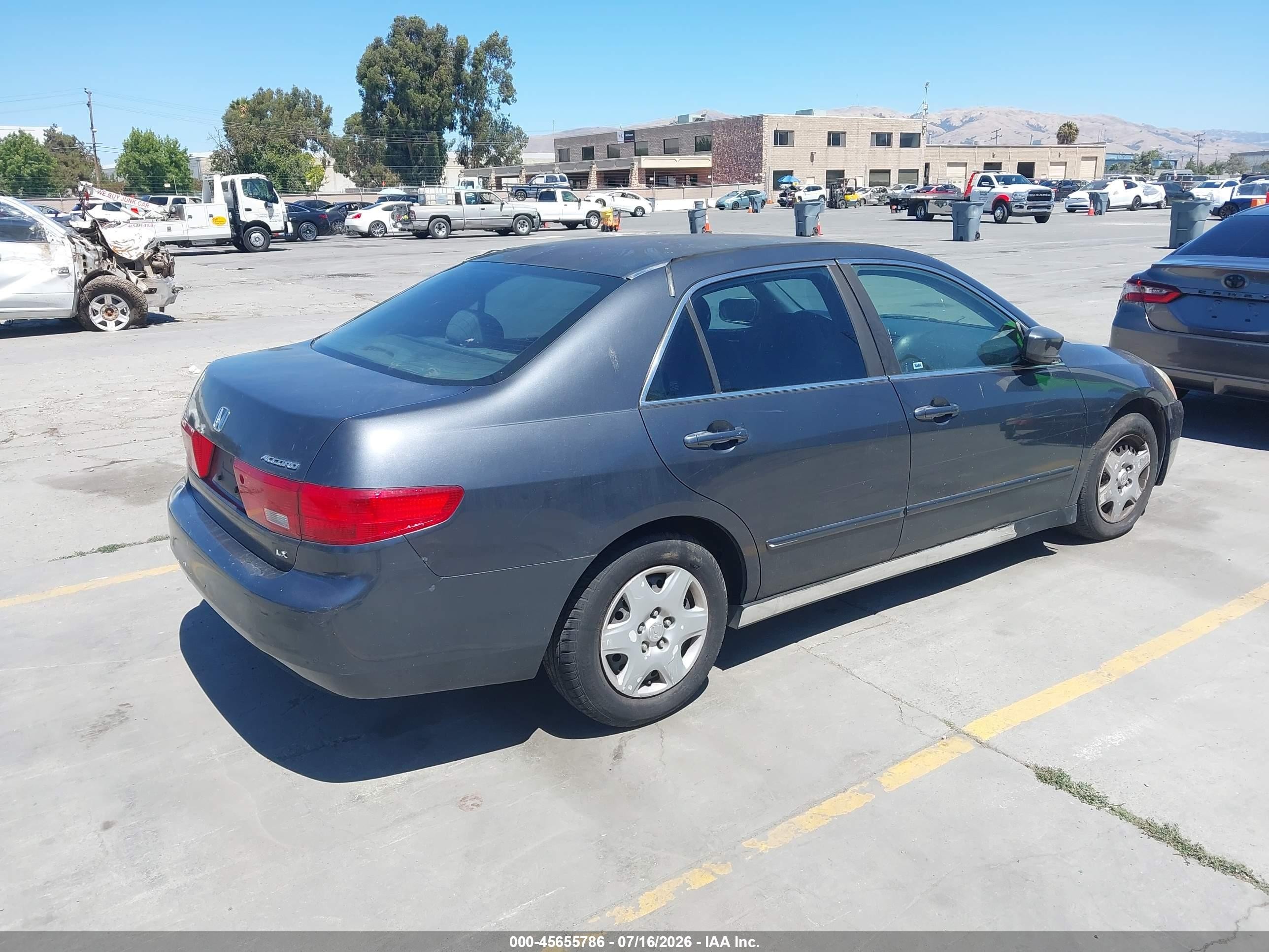 2005 Honda Accord 2.4 Lx Gray vin: 1HGCM56445A102378