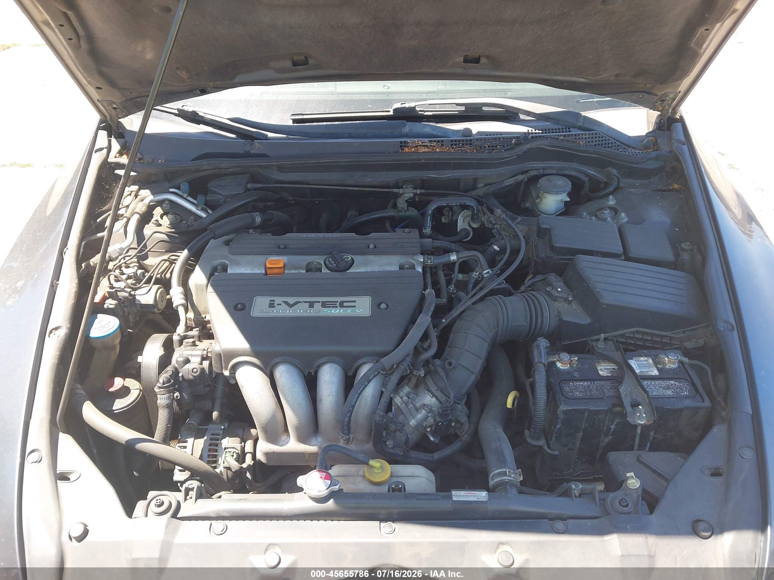 2005 Honda Accord 2.4 Lx Gray vin: 1HGCM56445A102378