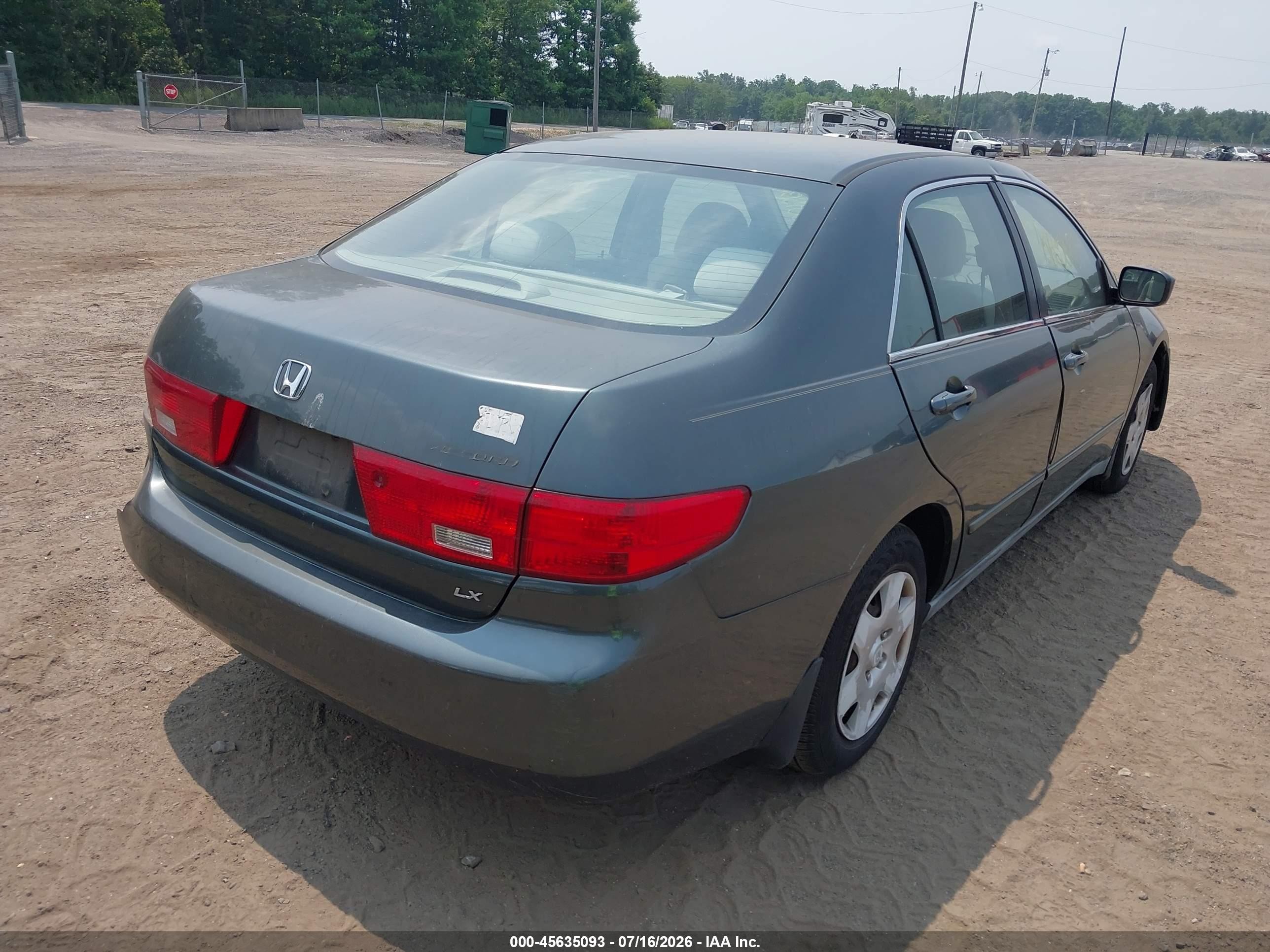 2005 Honda Accord 2.4 Lx Gray vin: 1HGCM56445A127247