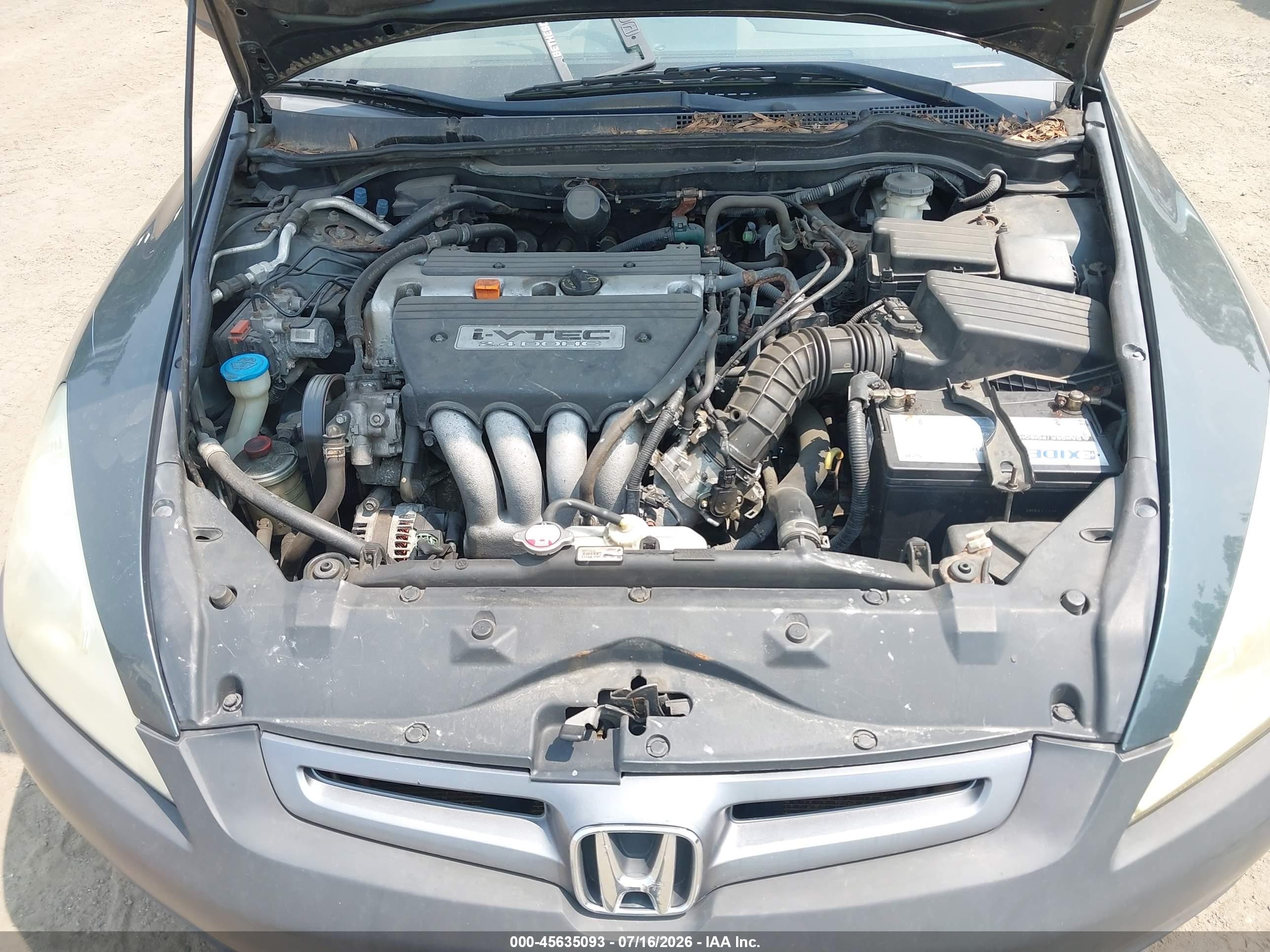 2005 Honda Accord 2.4 Lx Gray vin: 1HGCM56445A127247