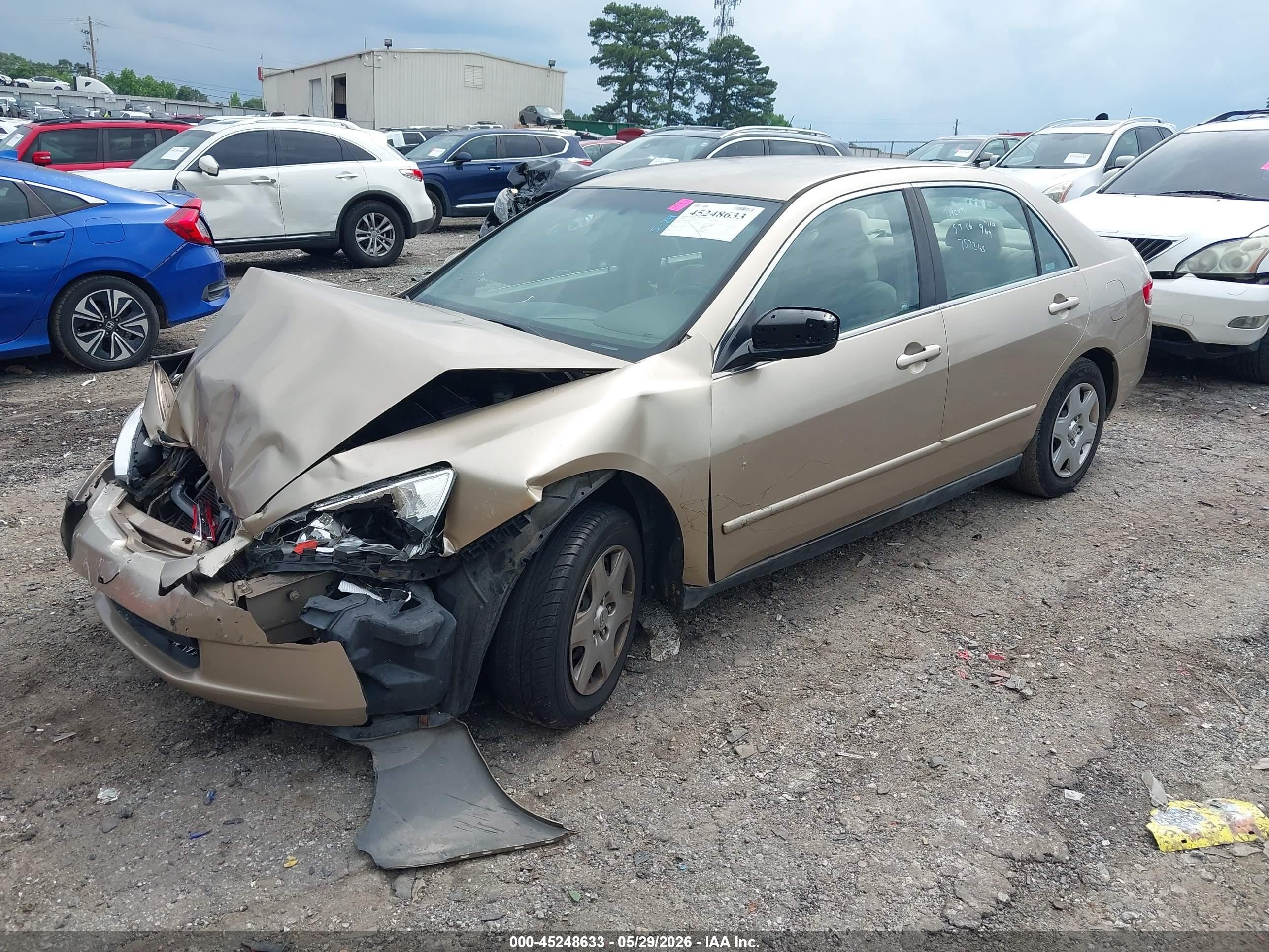 2005 Honda Accord 2.4 Lx Beige vin: 1HGCM56445A127572