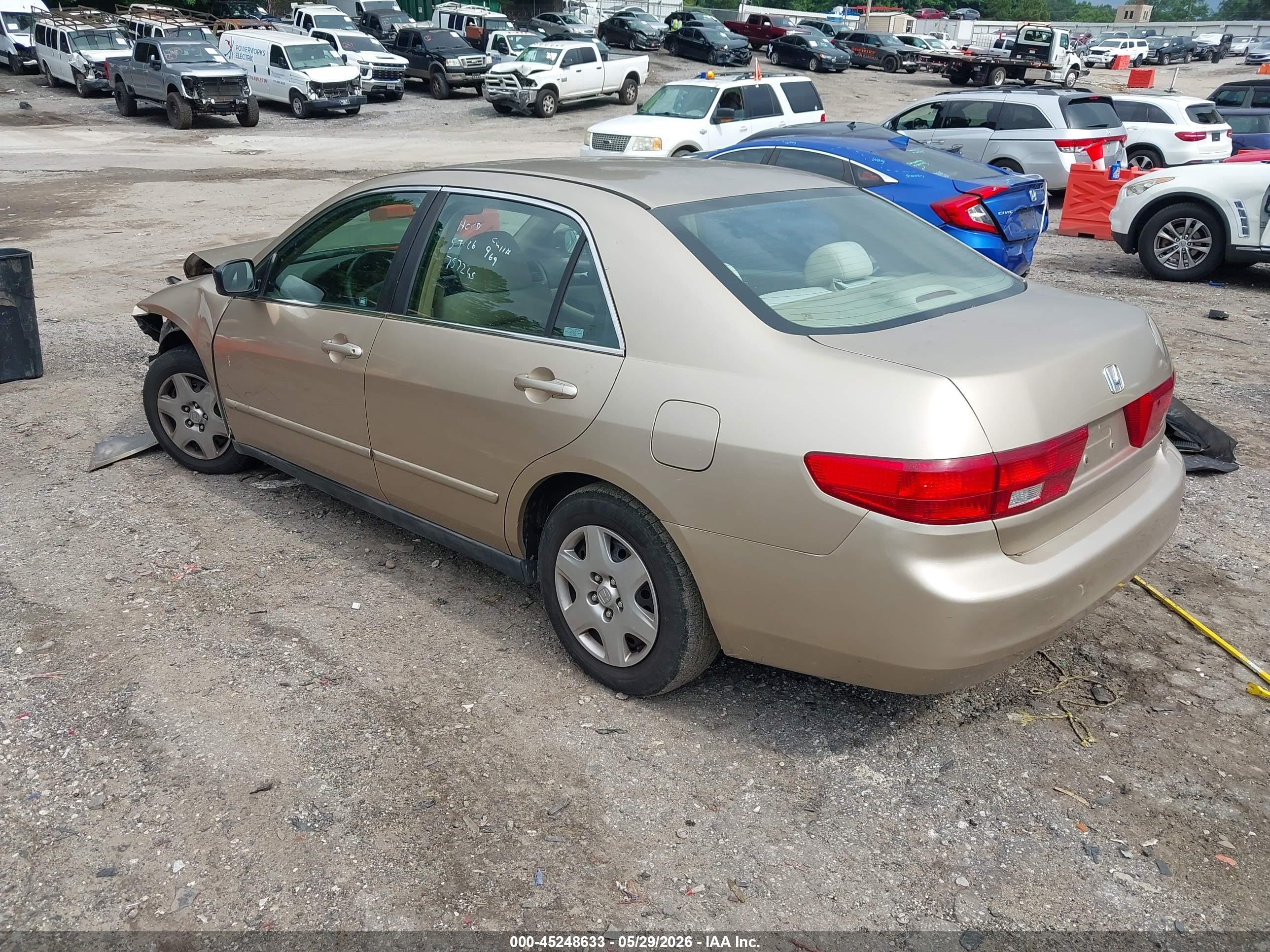 2005 Honda Accord 2.4 Lx Beige vin: 1HGCM56445A127572