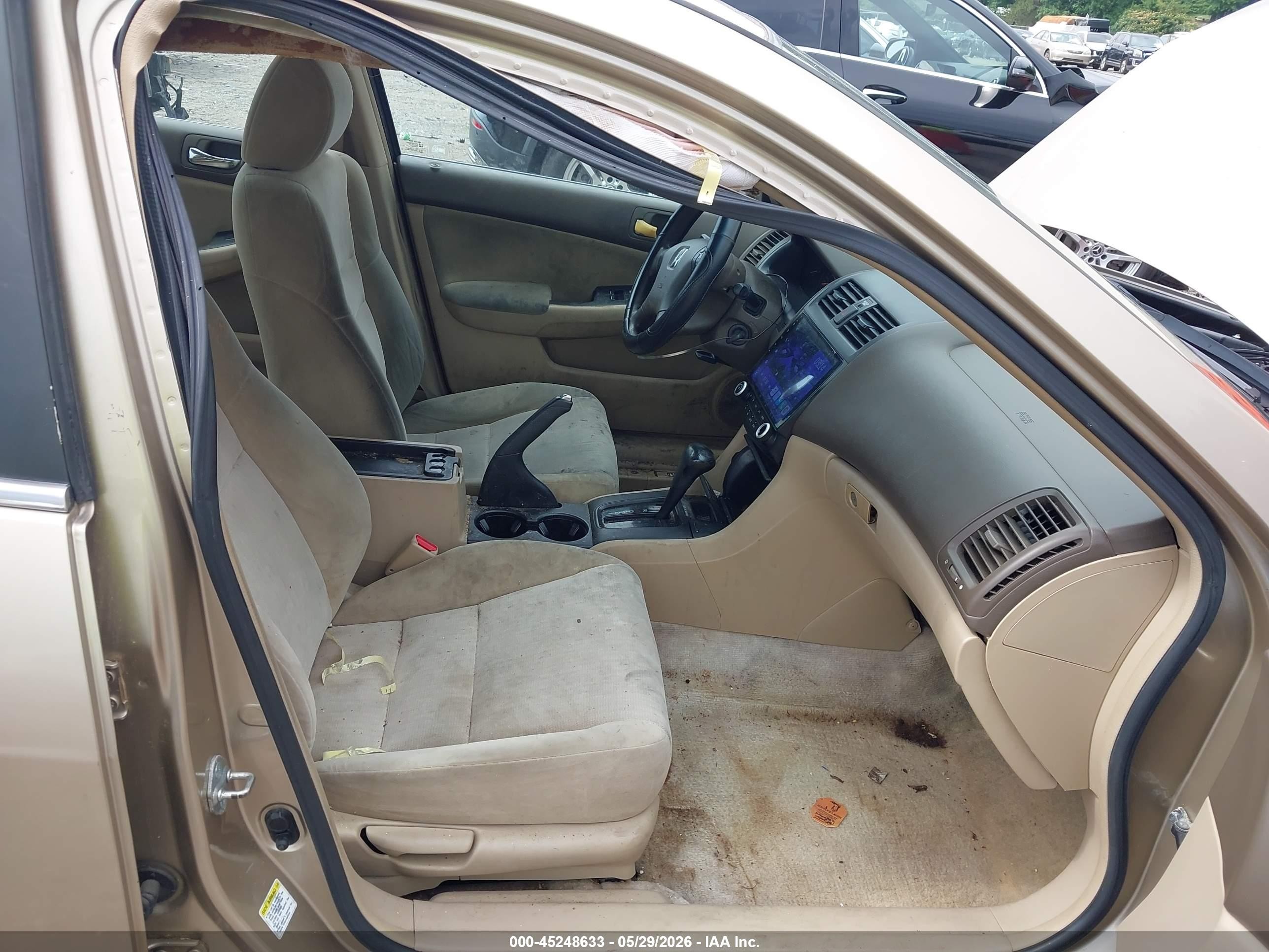 2005 Honda Accord 2.4 Lx Beige vin: 1HGCM56445A127572