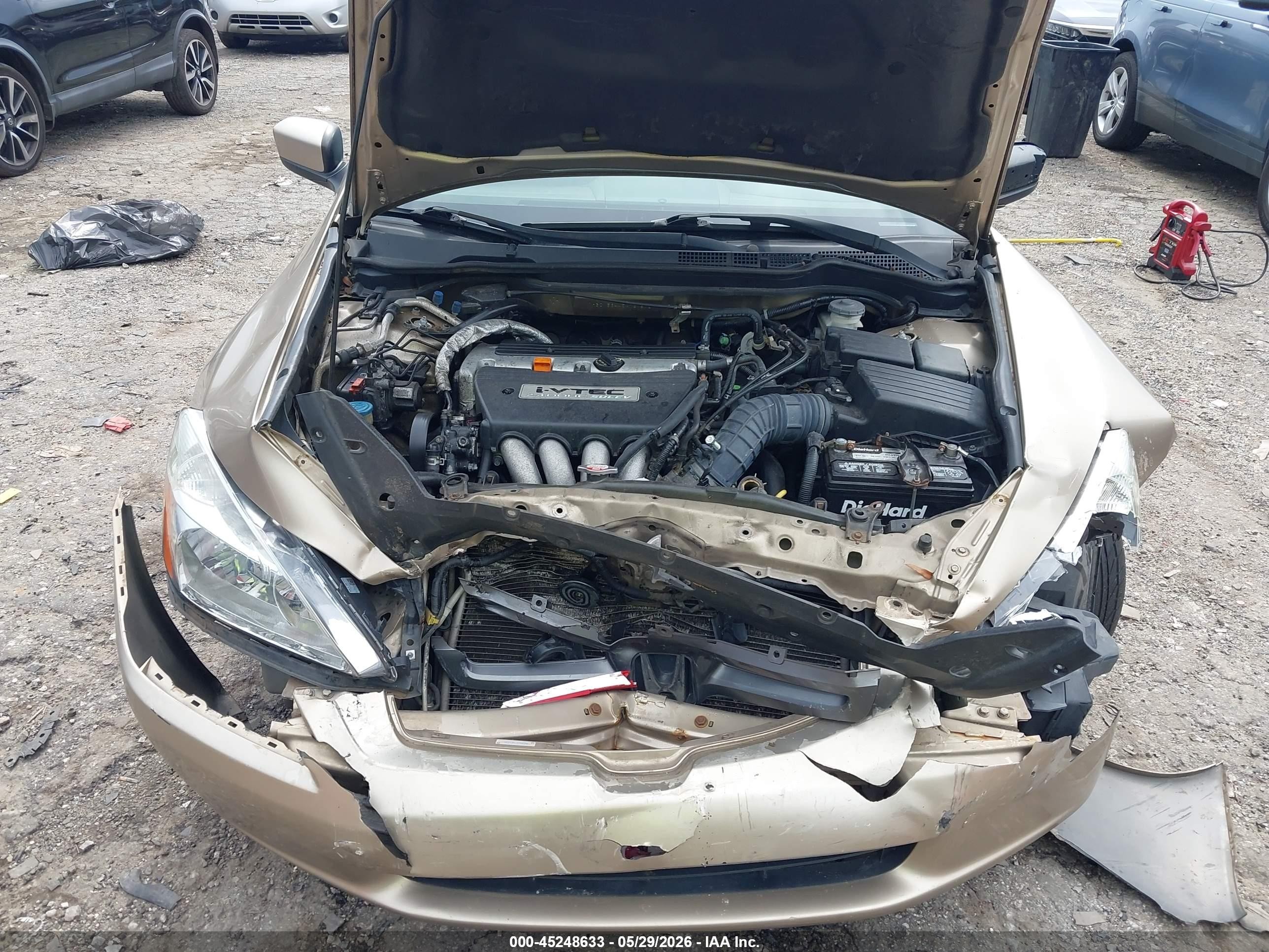2005 Honda Accord 2.4 Lx Beige vin: 1HGCM56445A127572