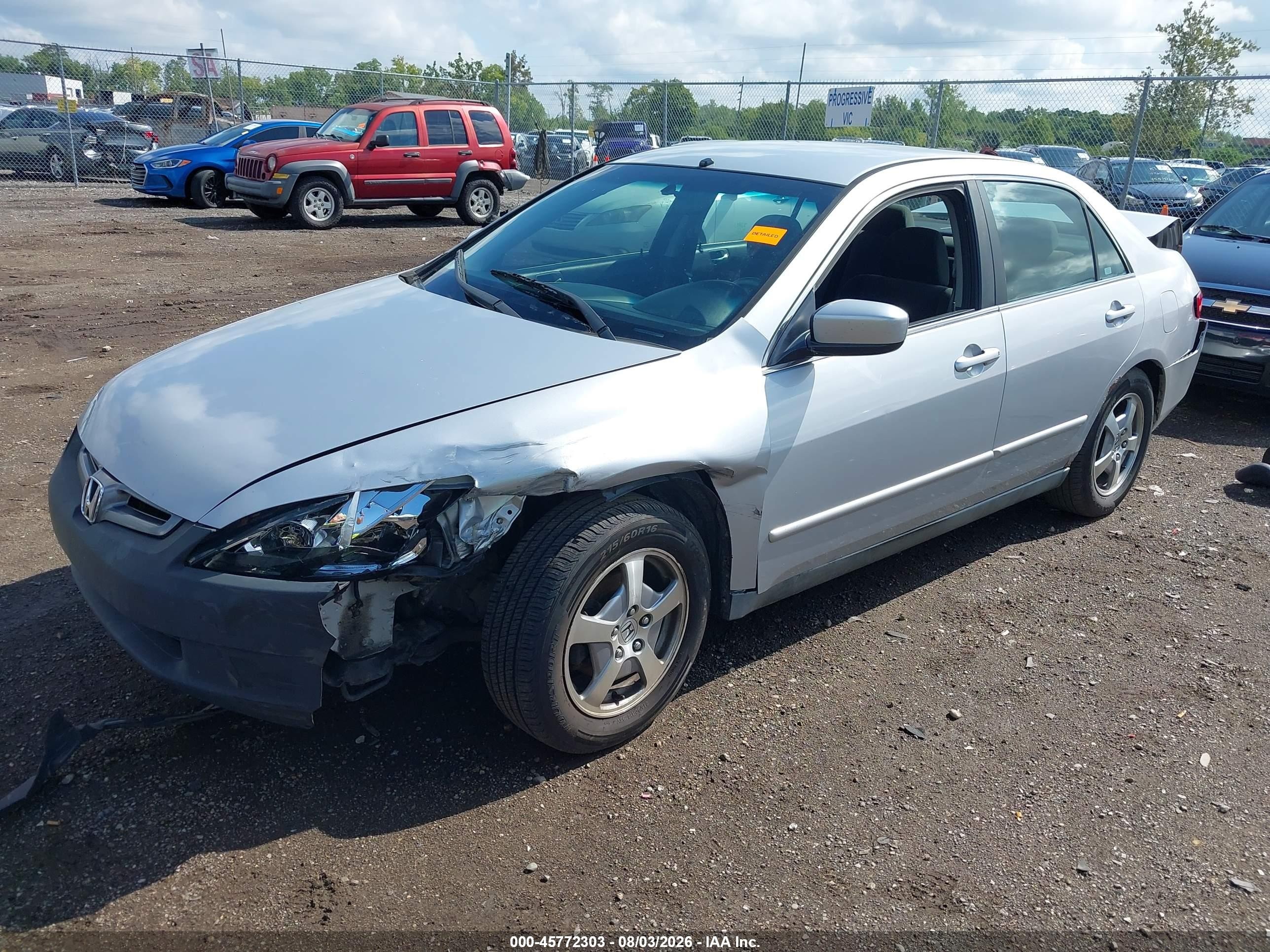2005 Honda Accord 2.4 Lx Silver vin: 1HGCM56445A163990