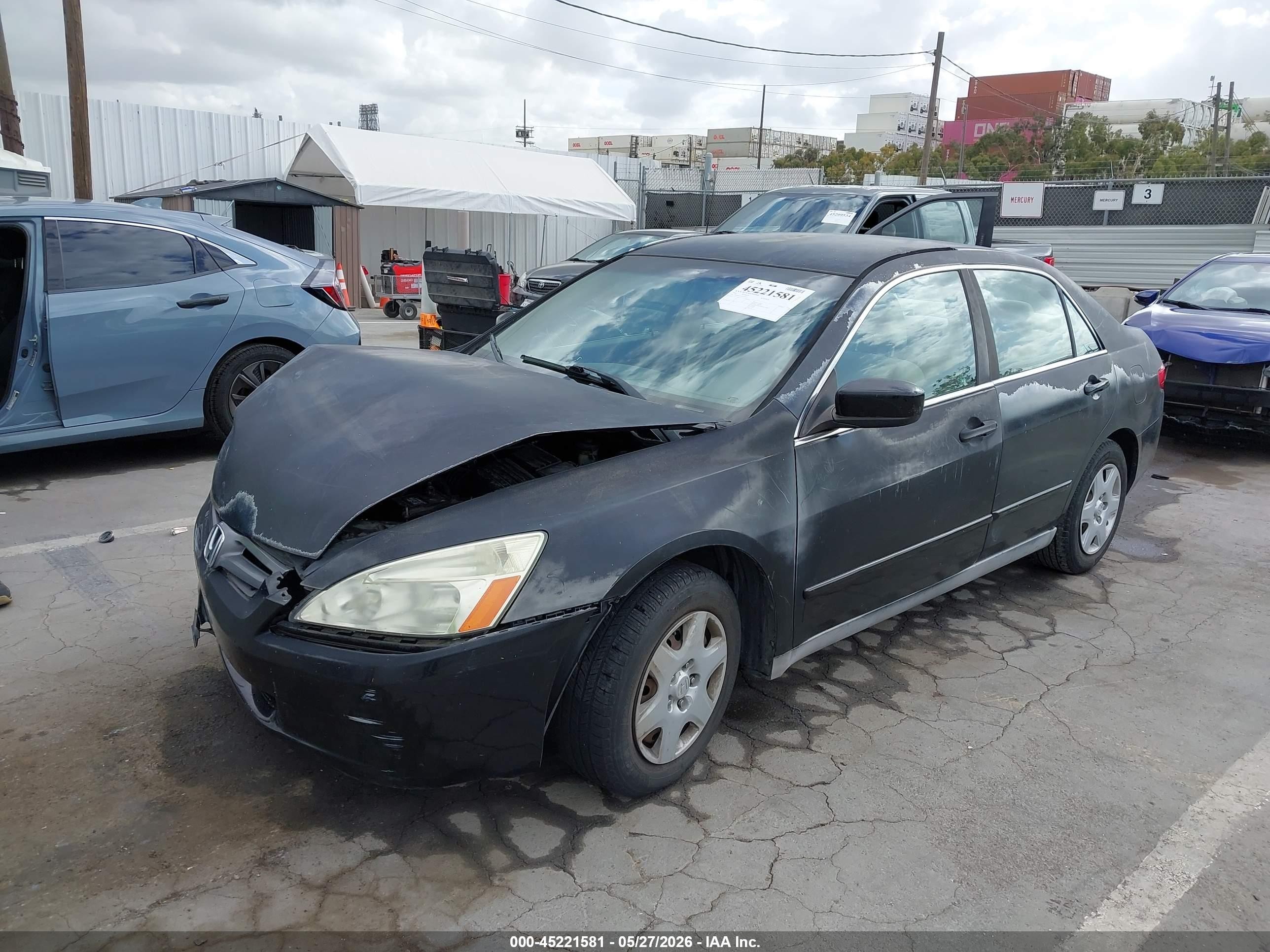 2005 Honda Accord 2.4 Lx Black vin: 1HGCM56445A174035
