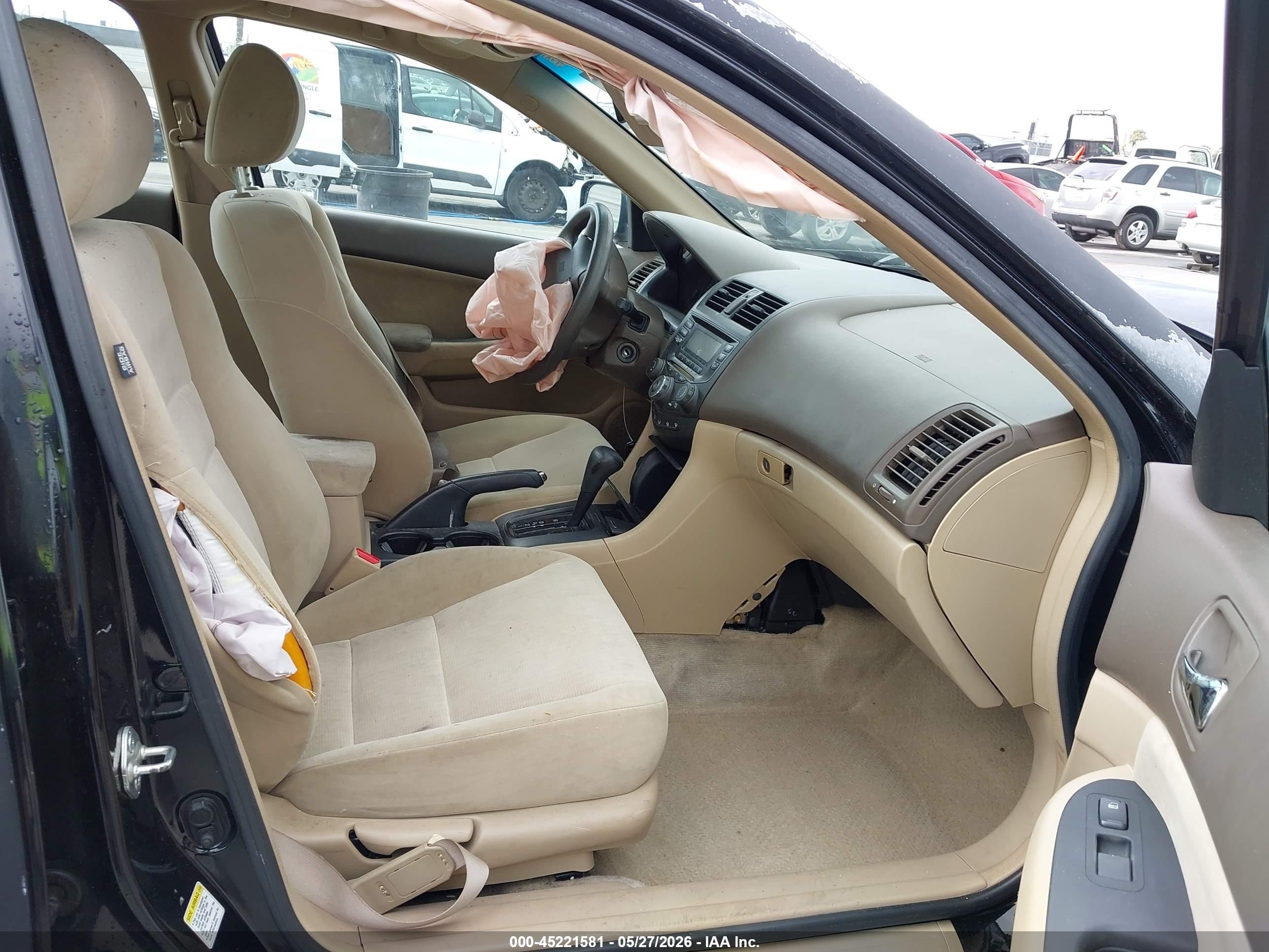 2005 Honda Accord 2.4 Lx Black vin: 1HGCM56445A174035